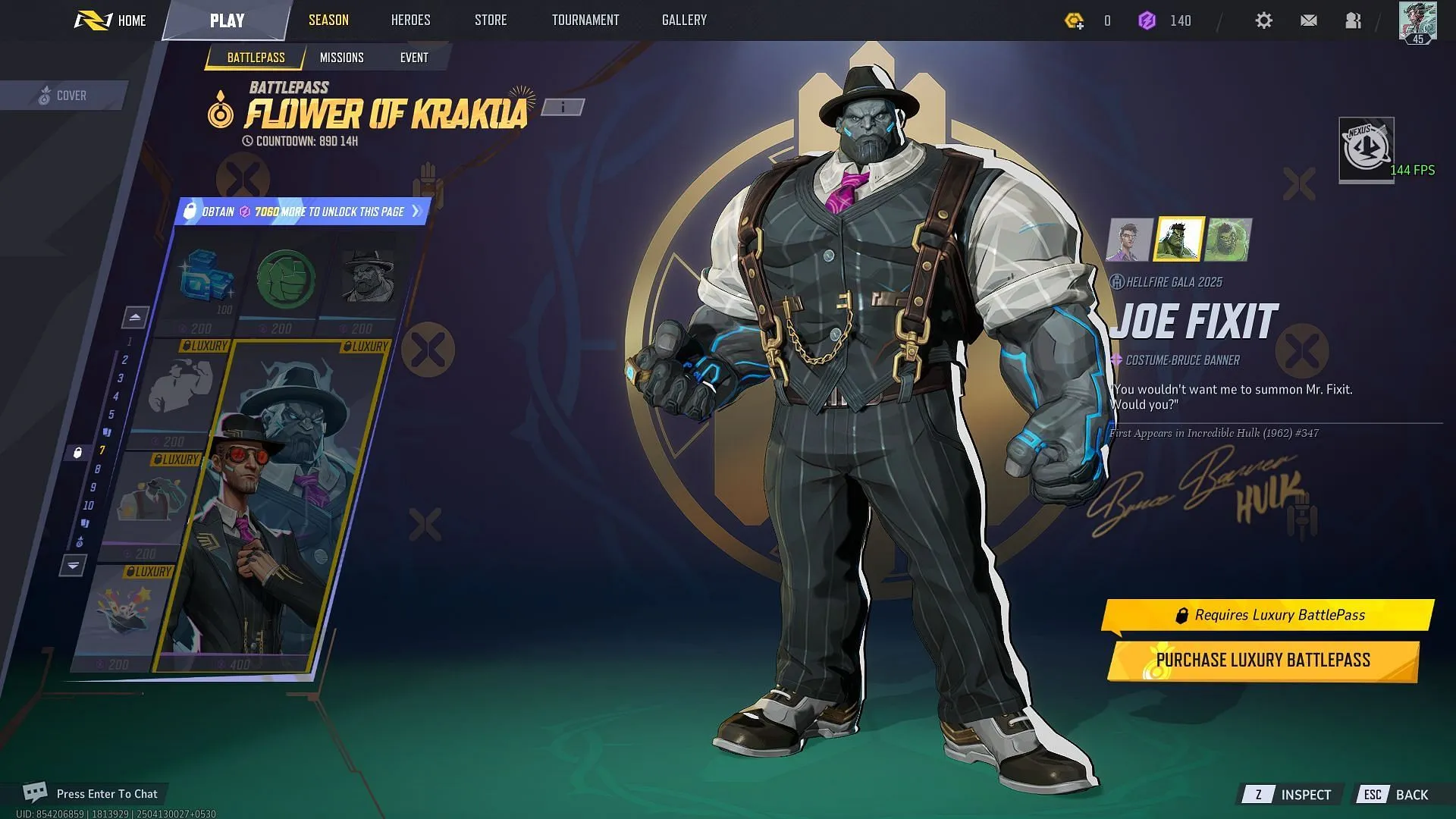 Hulk Joe Fixit costume in Marvel Rivals Hulk Joe Fixit costume in Marvel Rivals