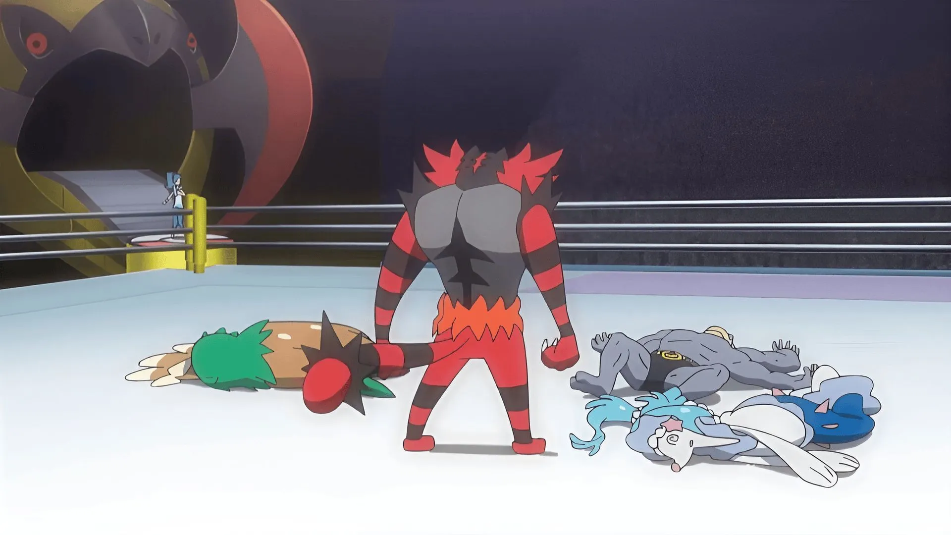 Incineroar in the Pokemon anime (Image via The Pokemon Company)