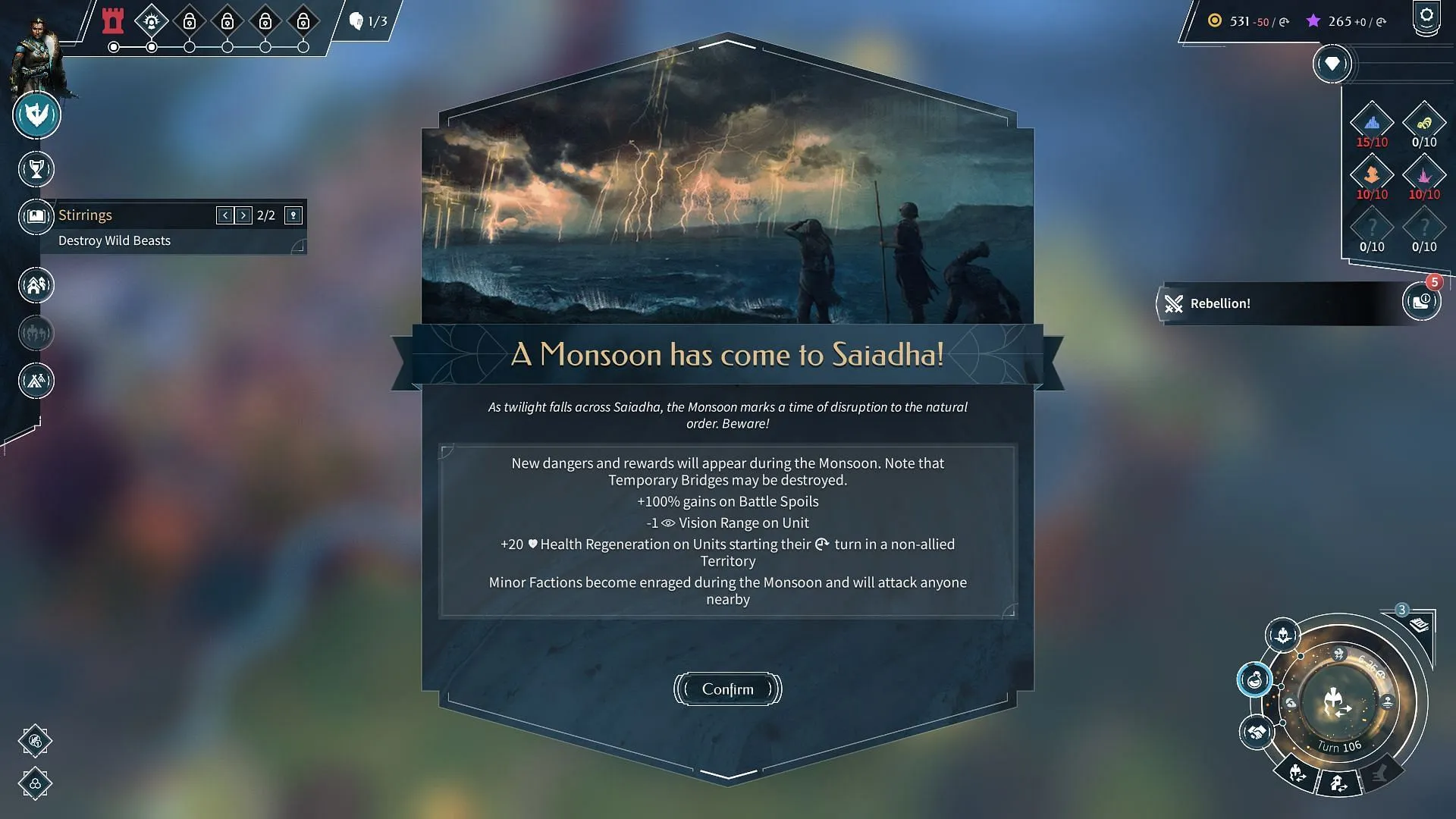 The Monsoon introduces new gameplay opportunities The Monsoon introduces new gameplay opportunities