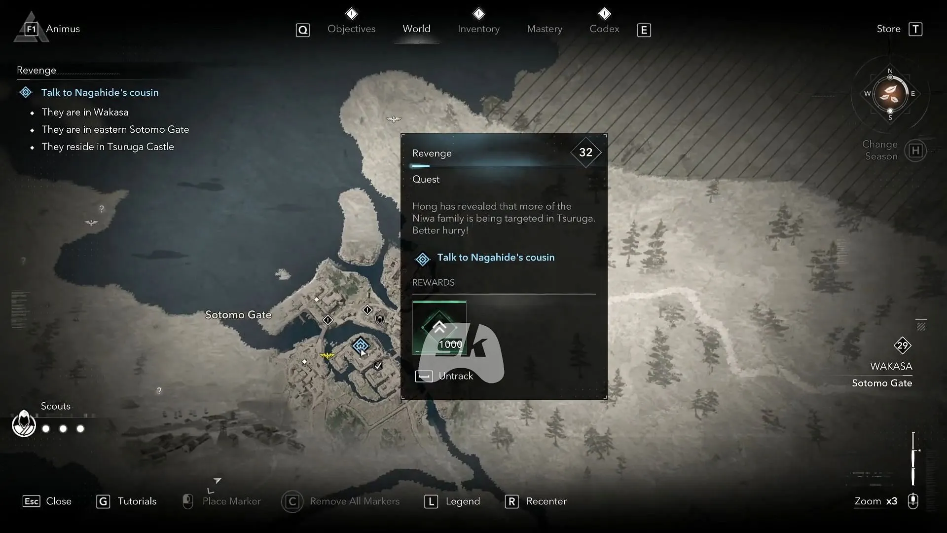 Revenge main quest location in AC Shadows