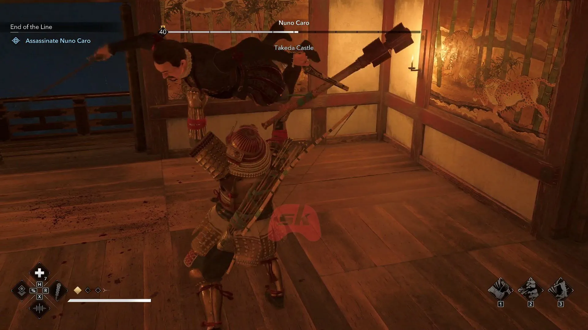 Utilize Yasuke's skills against Nuno Caro