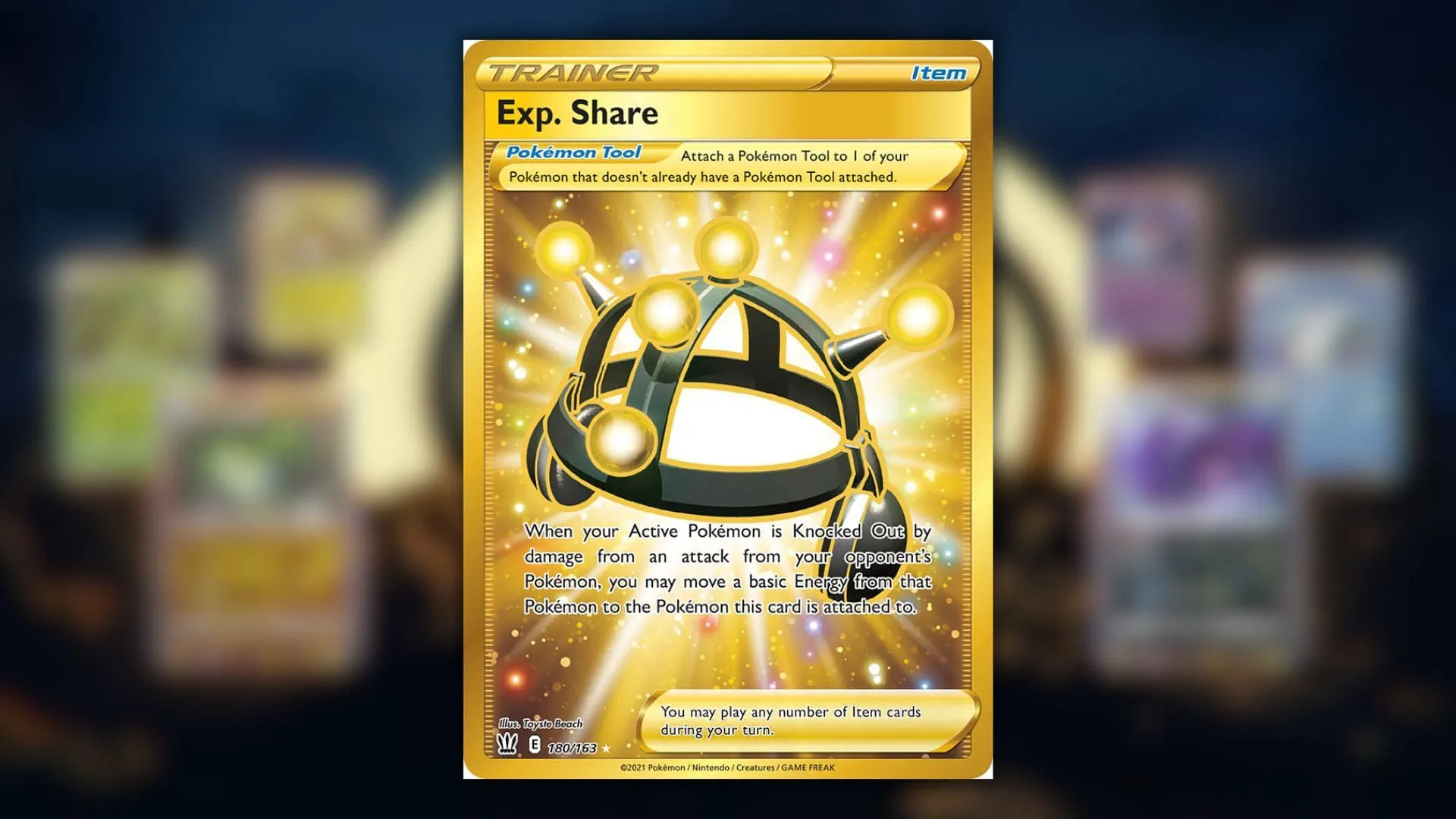 Exp. Share card that has been seen in the past (Image via The Pokemon Company) Exp. Share card that has been seen in the past (Image via The Pokemon Company)