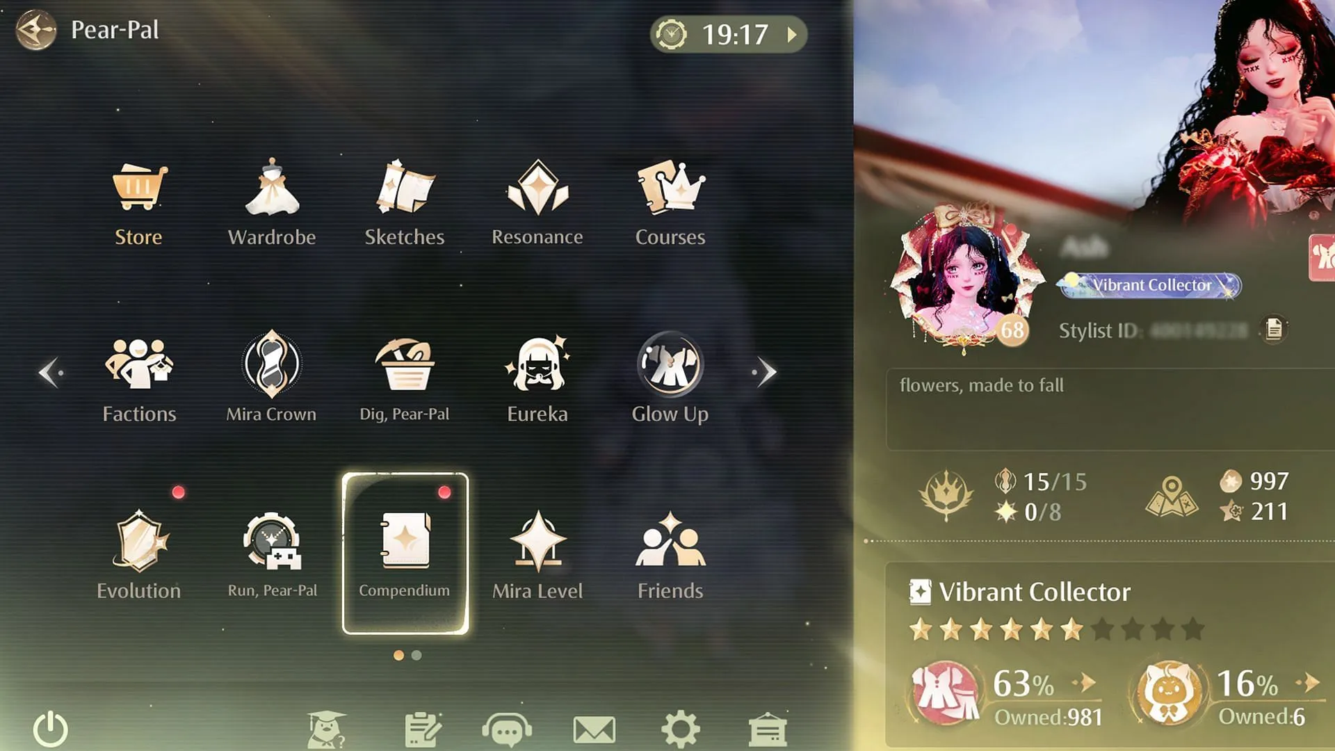 The Pear-Pal menu houses the in-game Compendium