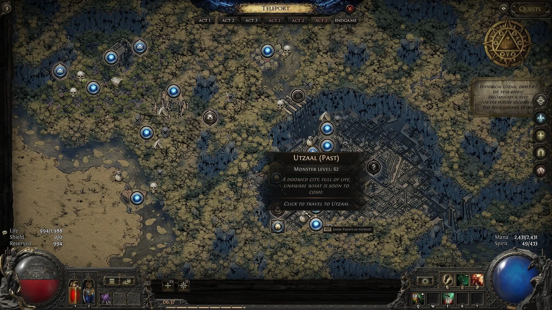 Utzaal Past in the Cruel Act III map (Image via GGG) Utzaal Past in the Cruel Act III map (Image via GGG)