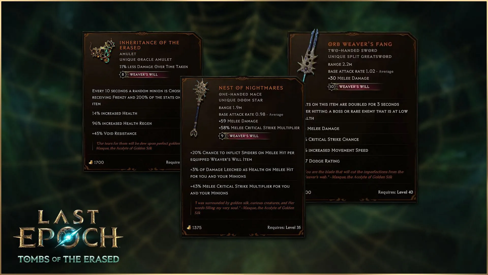 New Uniques are set to join the game's ever-increasing roster of cool weapons (Image via Eleventh Hour Games) New Uniques are set to join the game's ever-increasing roster of cool weapons (Image via Eleventh Hour Games)