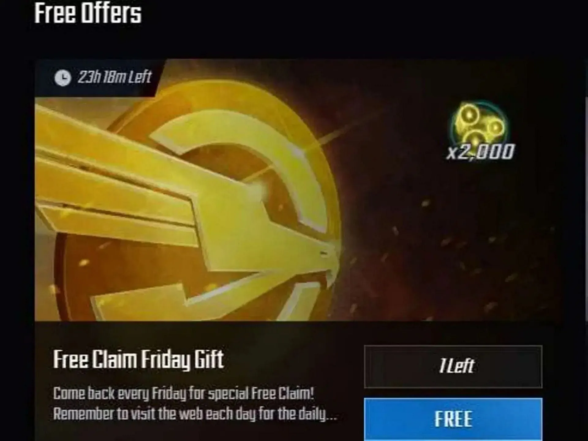 Free Friday reward (Image via Scopely) Free Friday reward (Image via Scopely)