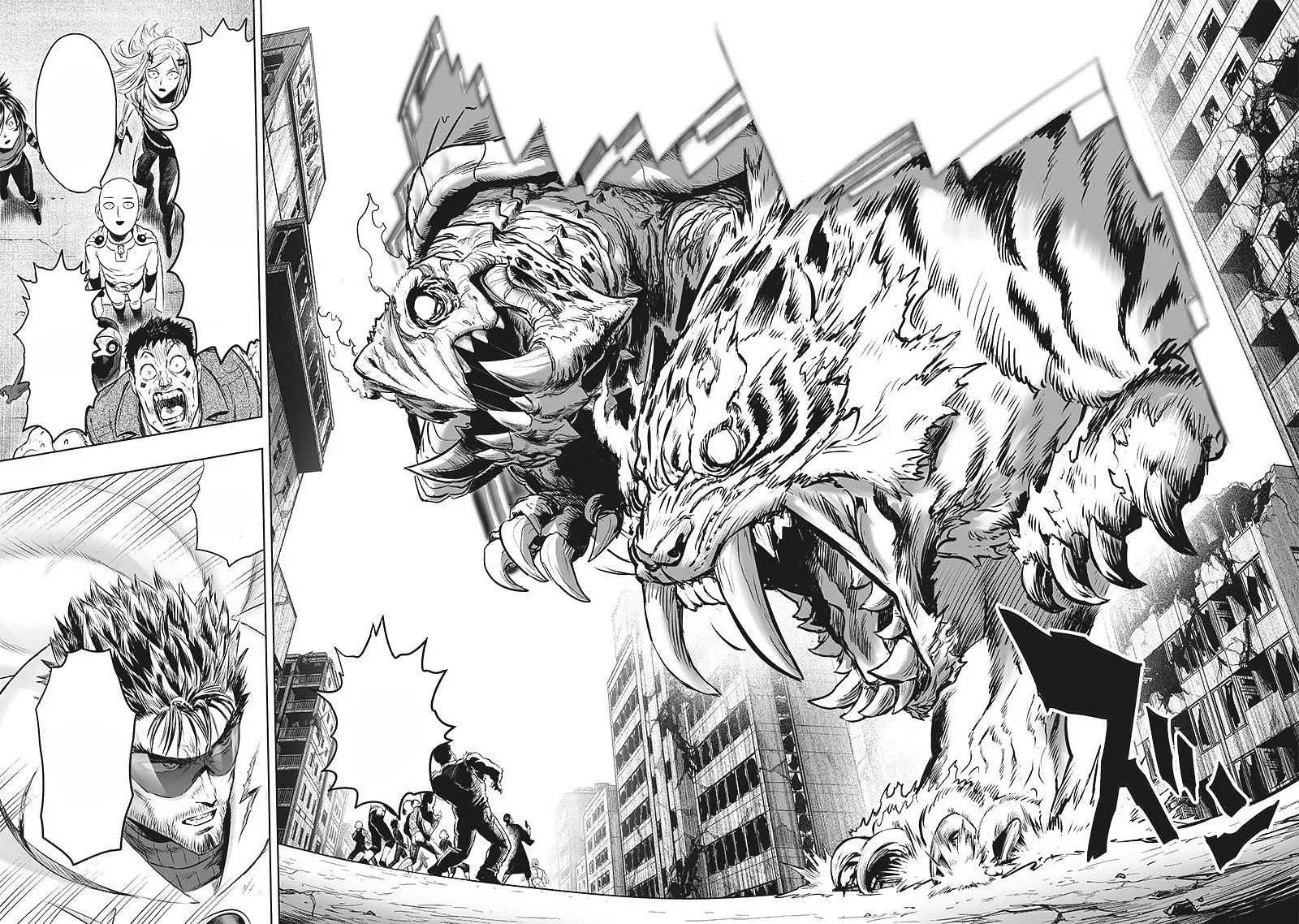 The two monsters as seen in the One Punch Man chapter 201 redraw (Image via Shueisha)