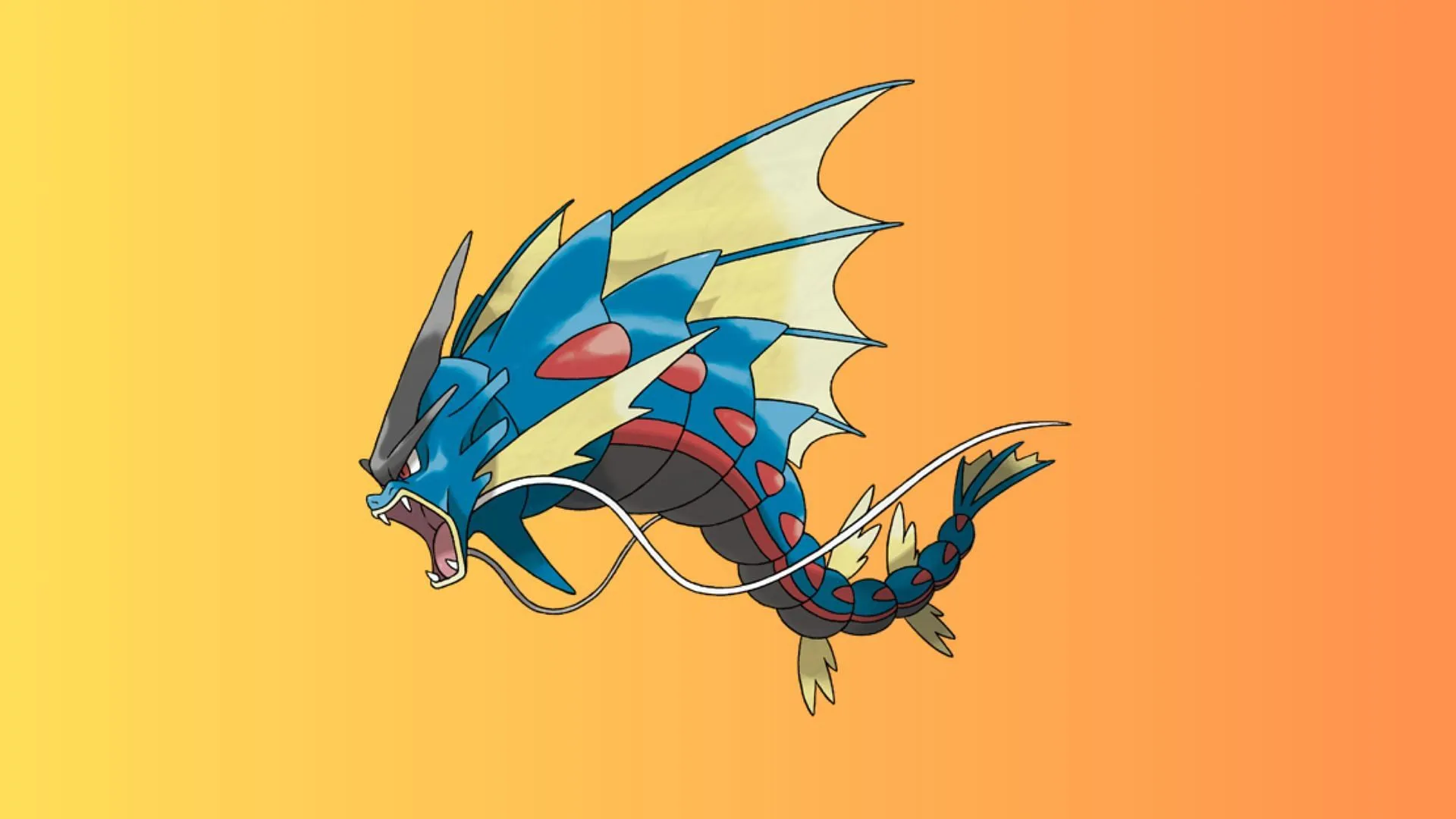 Gyarados swaps its Flying-typing for a Dark-typing when it undergoes Mega Evolution (Image via The Pokemon Company)