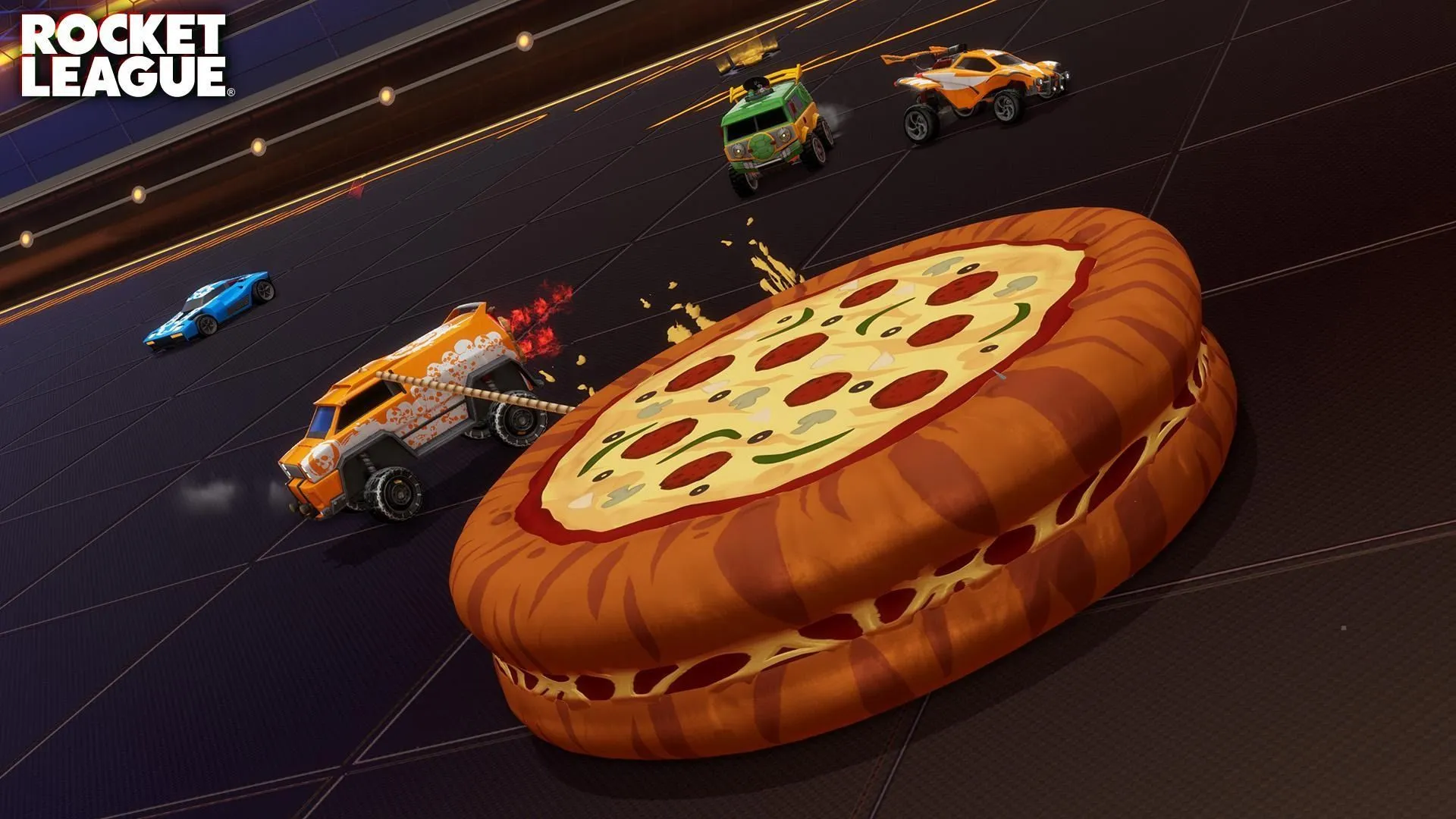 Pizza Party mode in Rocket League (Image via Psyonix)