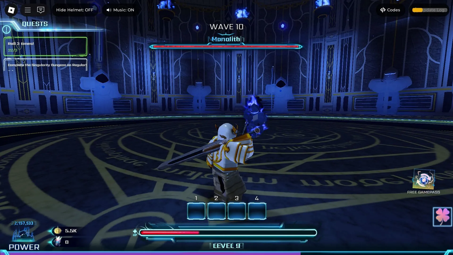 Facing off against the final boss of Singularity (Image via Roblox)