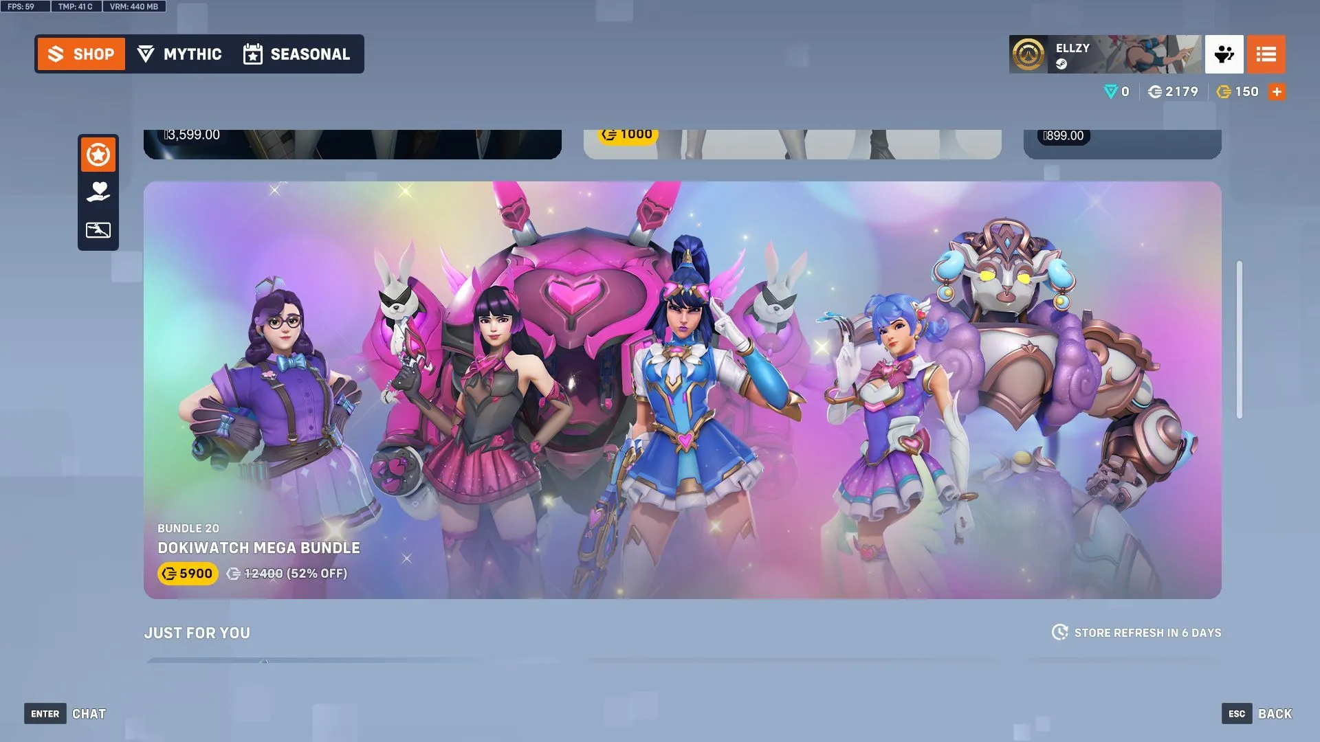 The Dokiwatch Bundle costs 5900 OW points (Image via Sportskeeda Gaming // Blizzard Entertainment) The Dokiwatch Bundle costs 5900 OW points (Image via Sportskeeda Gaming // Blizzard Entertainment)