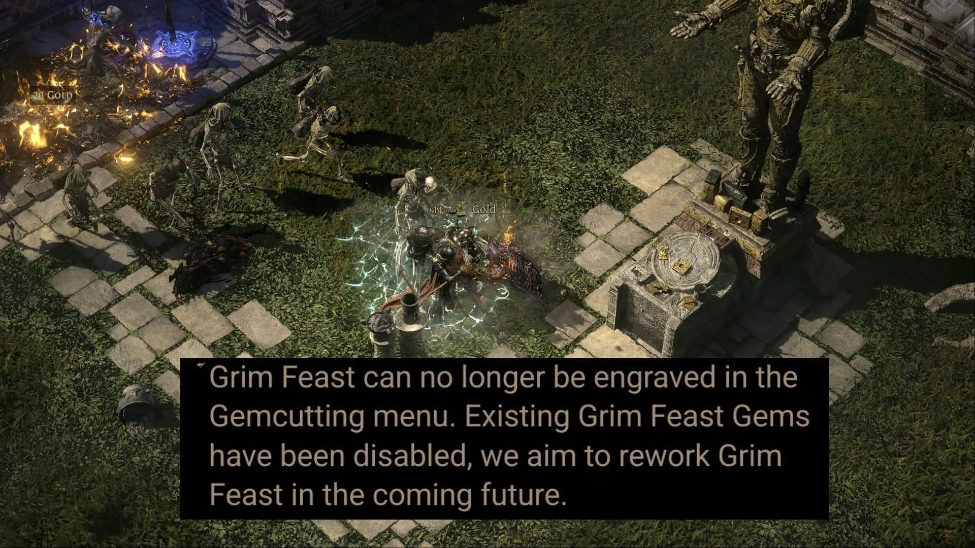Sorry, Grim Feast fans, but it's going away for a while (Image via Grinding Gear Games) Sorry, Grim Feast fans, but it's going away for a while (Image via Grinding Gear Games)