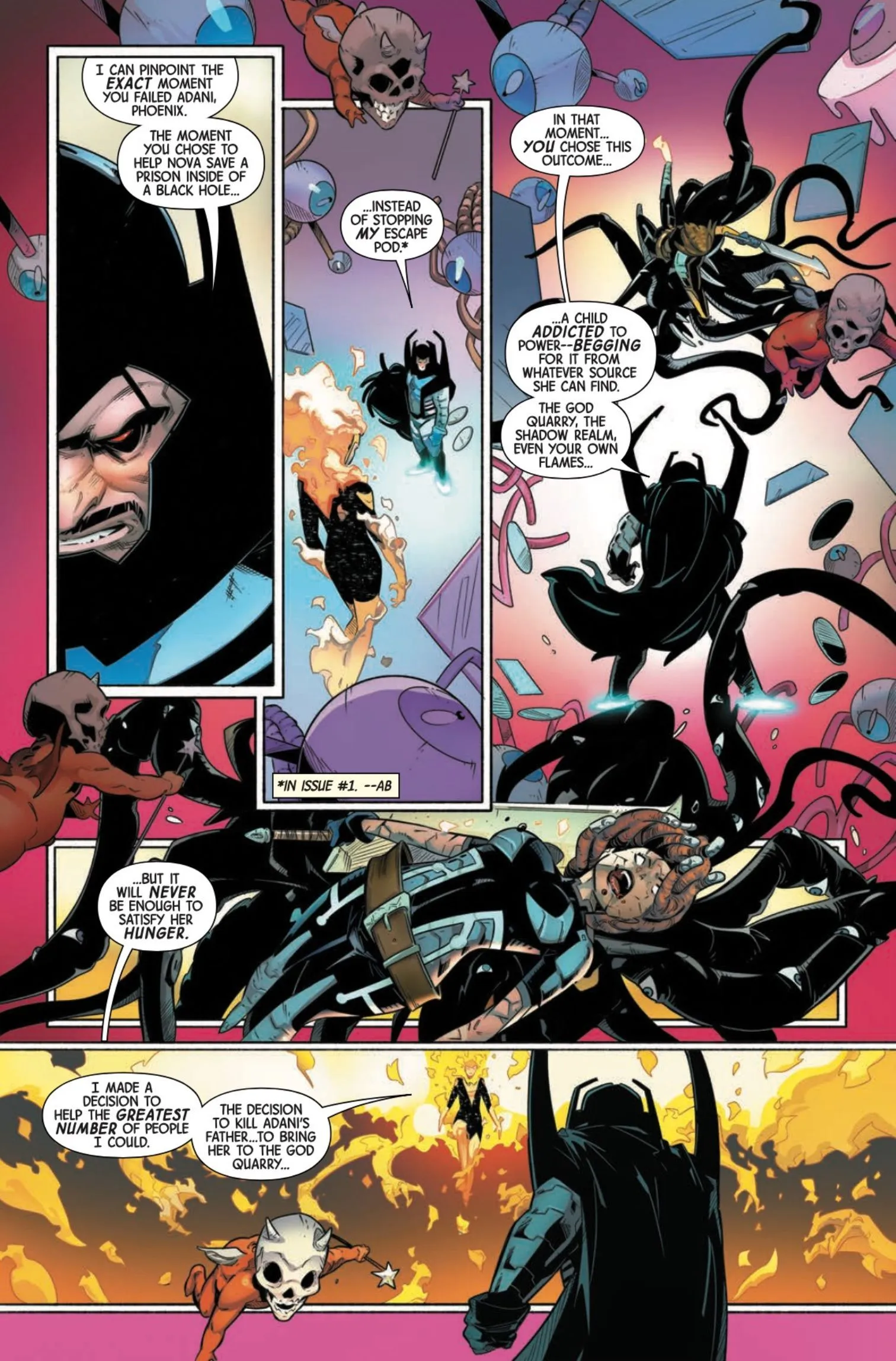 A cosmic battle featuring Jean Grey