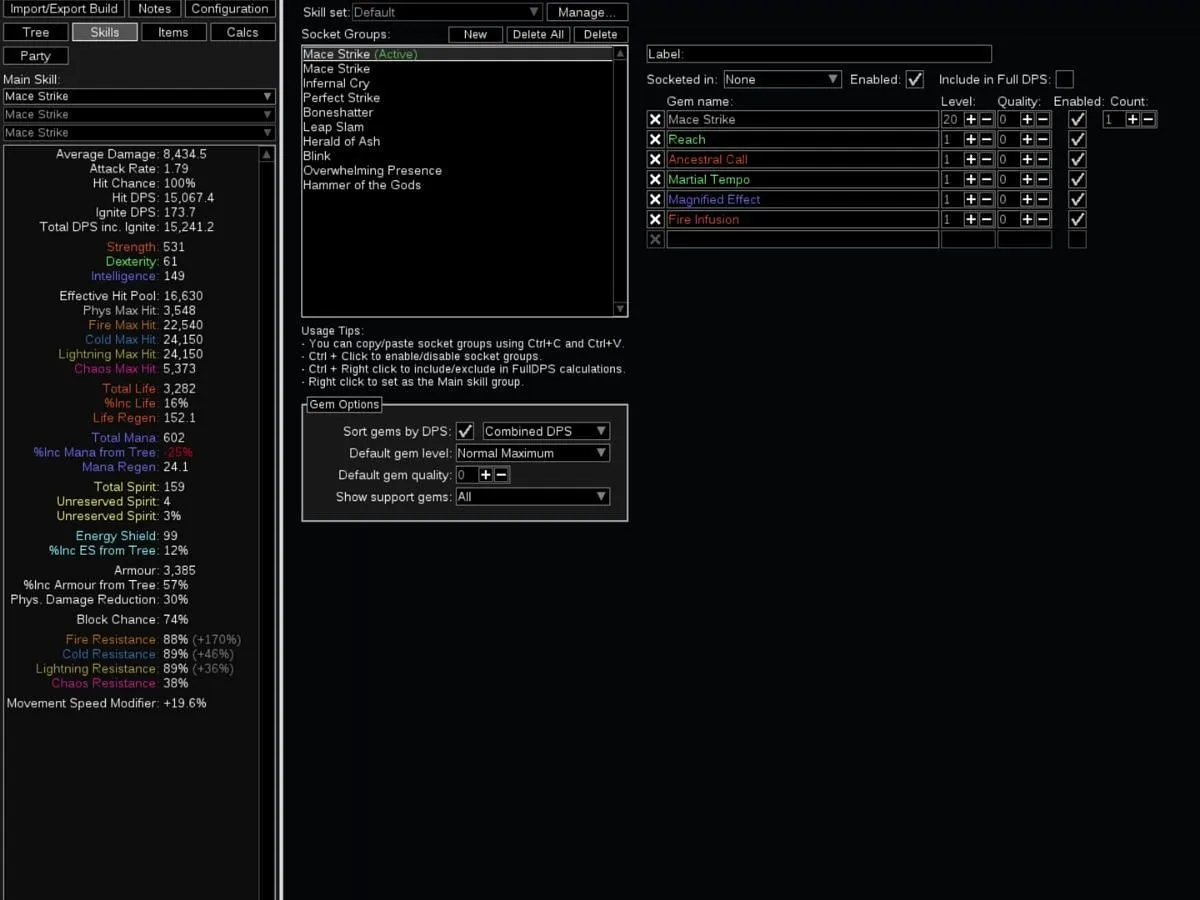 Skills for Smith of Kitava Build