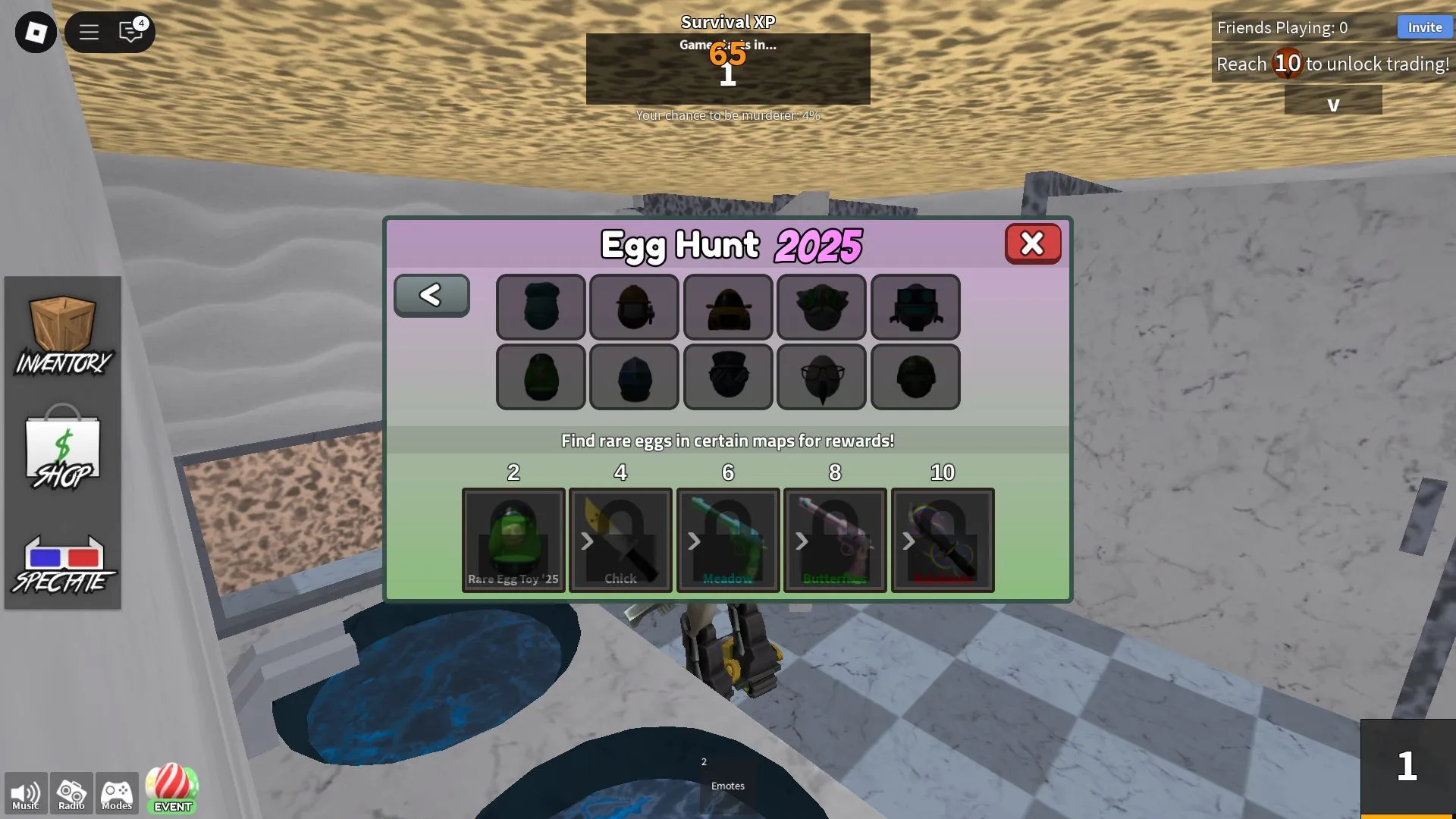 Rewards for collecting the rare eggs (Image via Roblox)