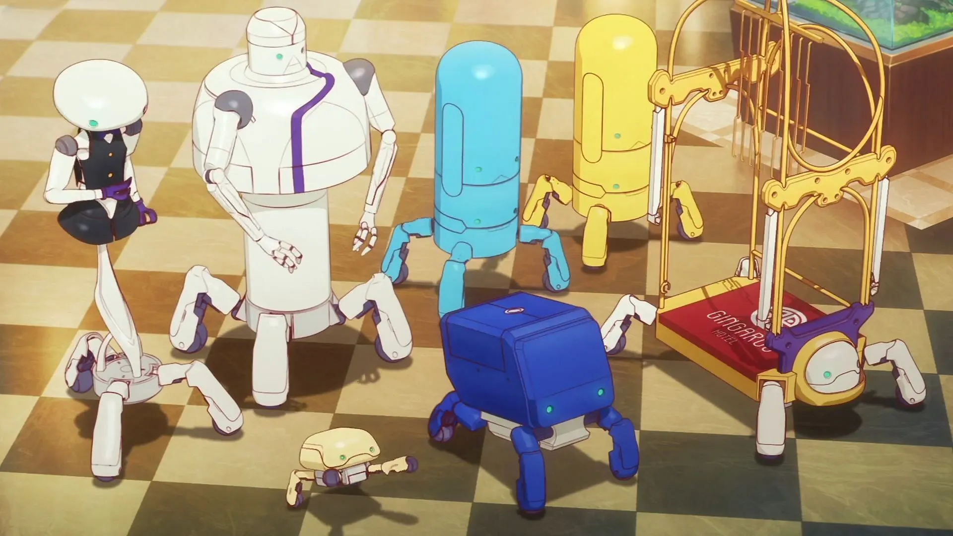 Hotelier Robots from Apocalypse Hotel (Image via CygamesPictures) Hotelier Robots from Apocalypse Hotel (Image via CygamesPictures)