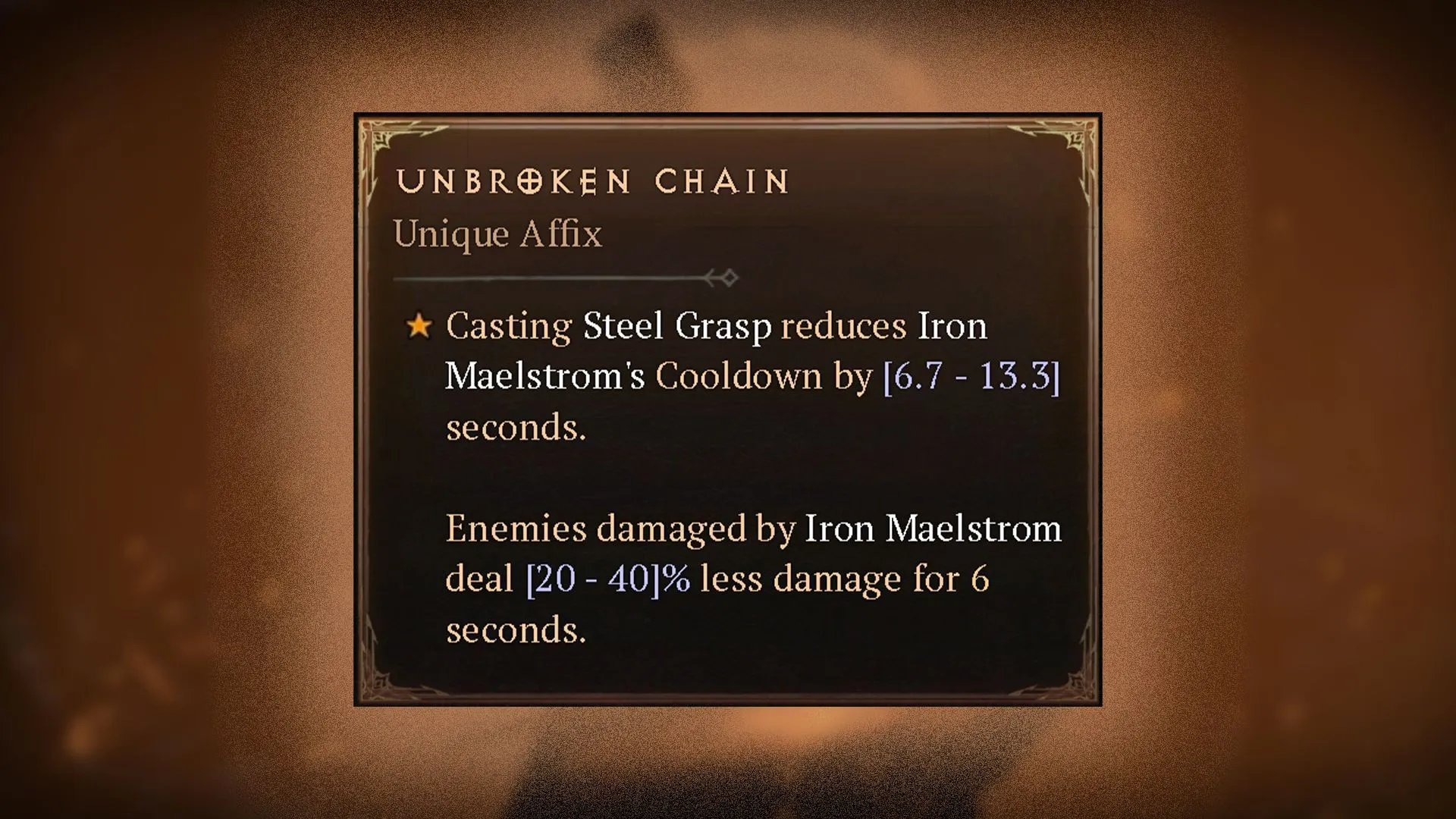 Unique Effect of the Unbroken Chain Unique Amulet (Image via Blizzard Entertainment)
