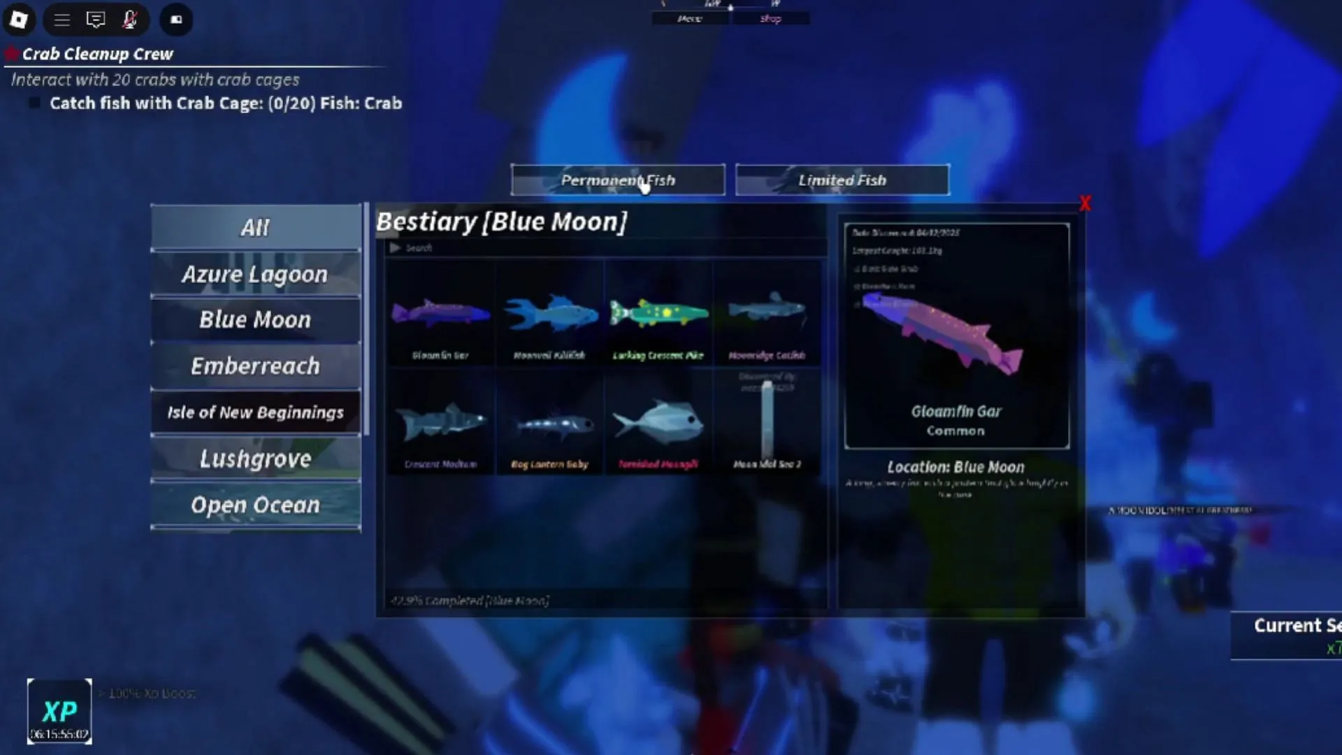 The Blue Moon Bestiary in Sea 2 (Image via Roblox || YouTube/@itzvexo) The Blue Moon Bestiary in Sea 2 (Image via Roblox || YouTube/@itzvexo)