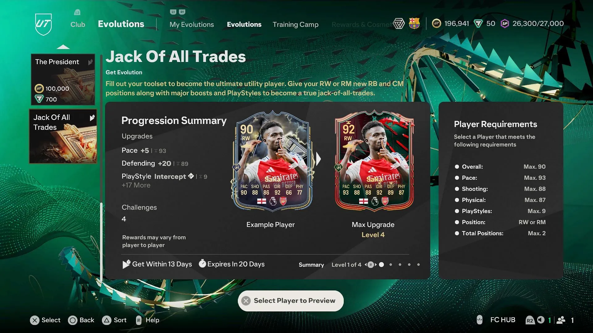 EA FC 25 Jack Of All Trades Evolution (Image via EA Sports/Sportskeeda Gaming) EA FC 25 Jack Of All Trades Evolution (Image via EA Sports/Sportskeeda Gaming)