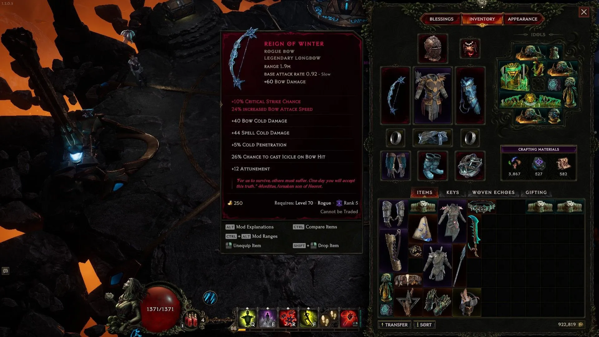 Reign of Winter with the best Legendary affix (Image via EHG)