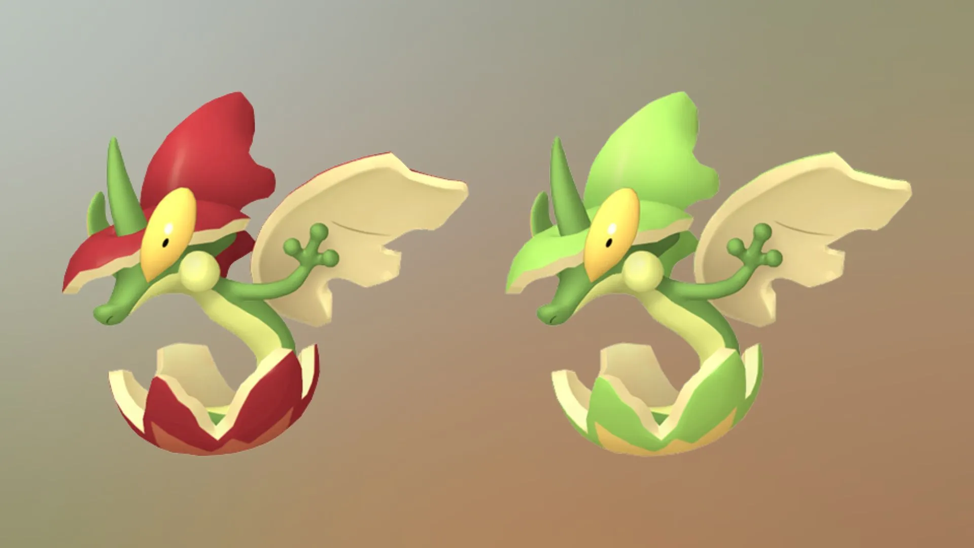 Flapple shiny comparison (Image via TPC) Flapple shiny comparison (Image via TPC)