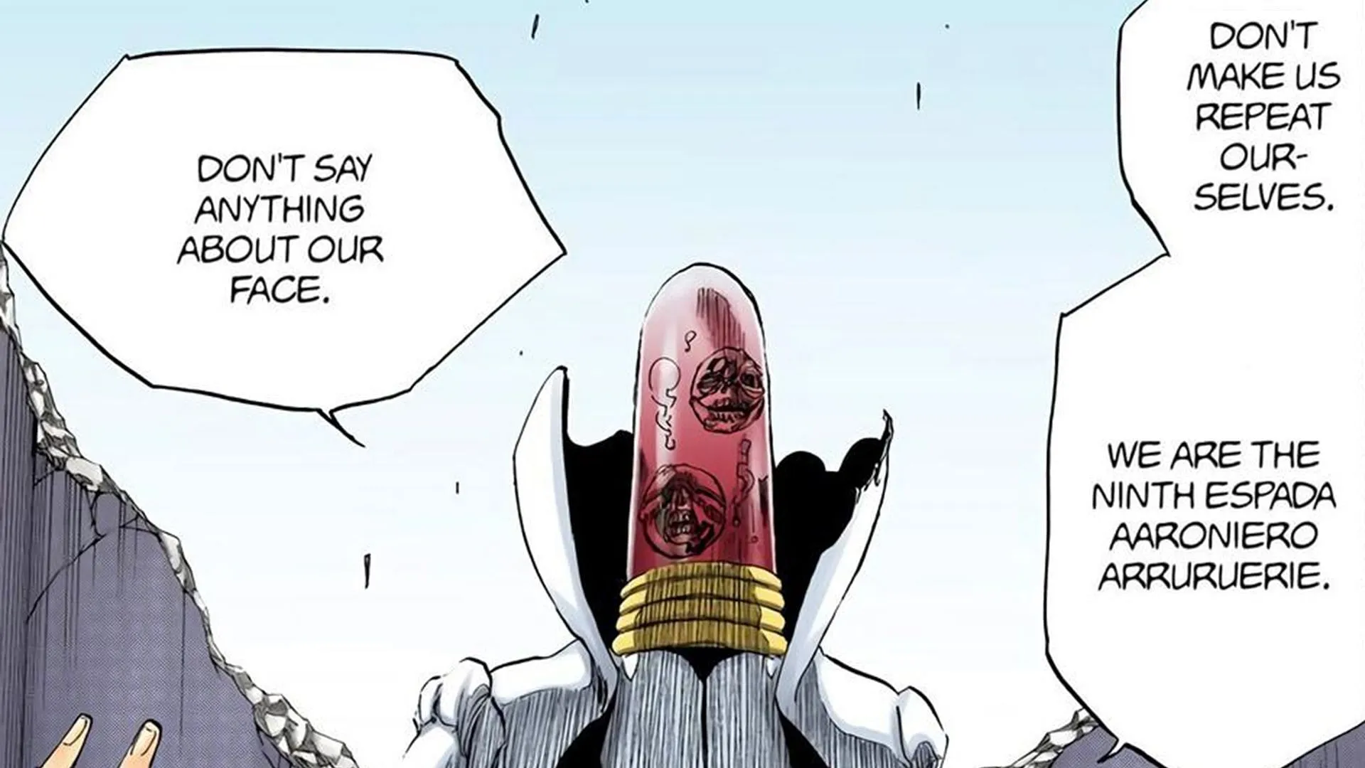 Aaroniero's true appearance (Image via Shueisha)