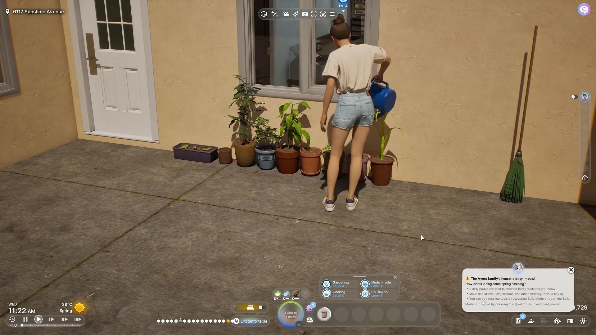 Daily watering promotes plant health during gameplay. Daily watering promotes plant health during gameplay.