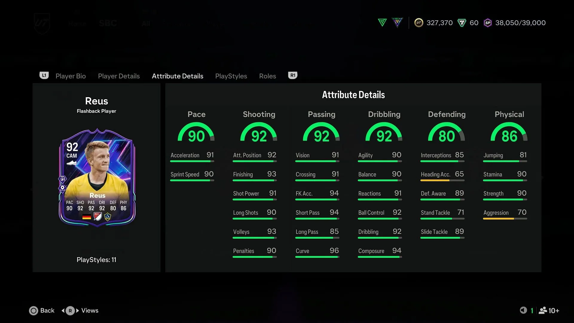 The stats (Image via EA Sports) The stats (Image via EA Sports)