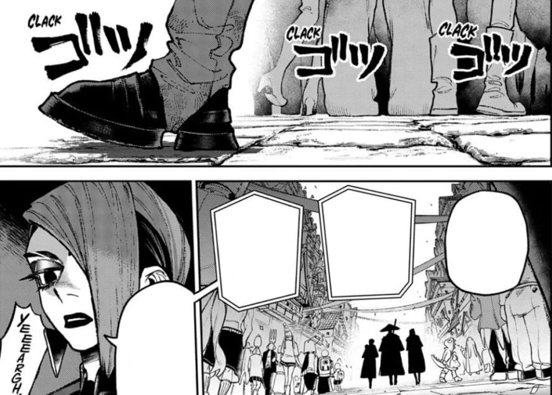 Kiyoka and her Hell Guard team (Image via Kodansha) Kiyoka and her Hell Guard team (Image via Kodansha)