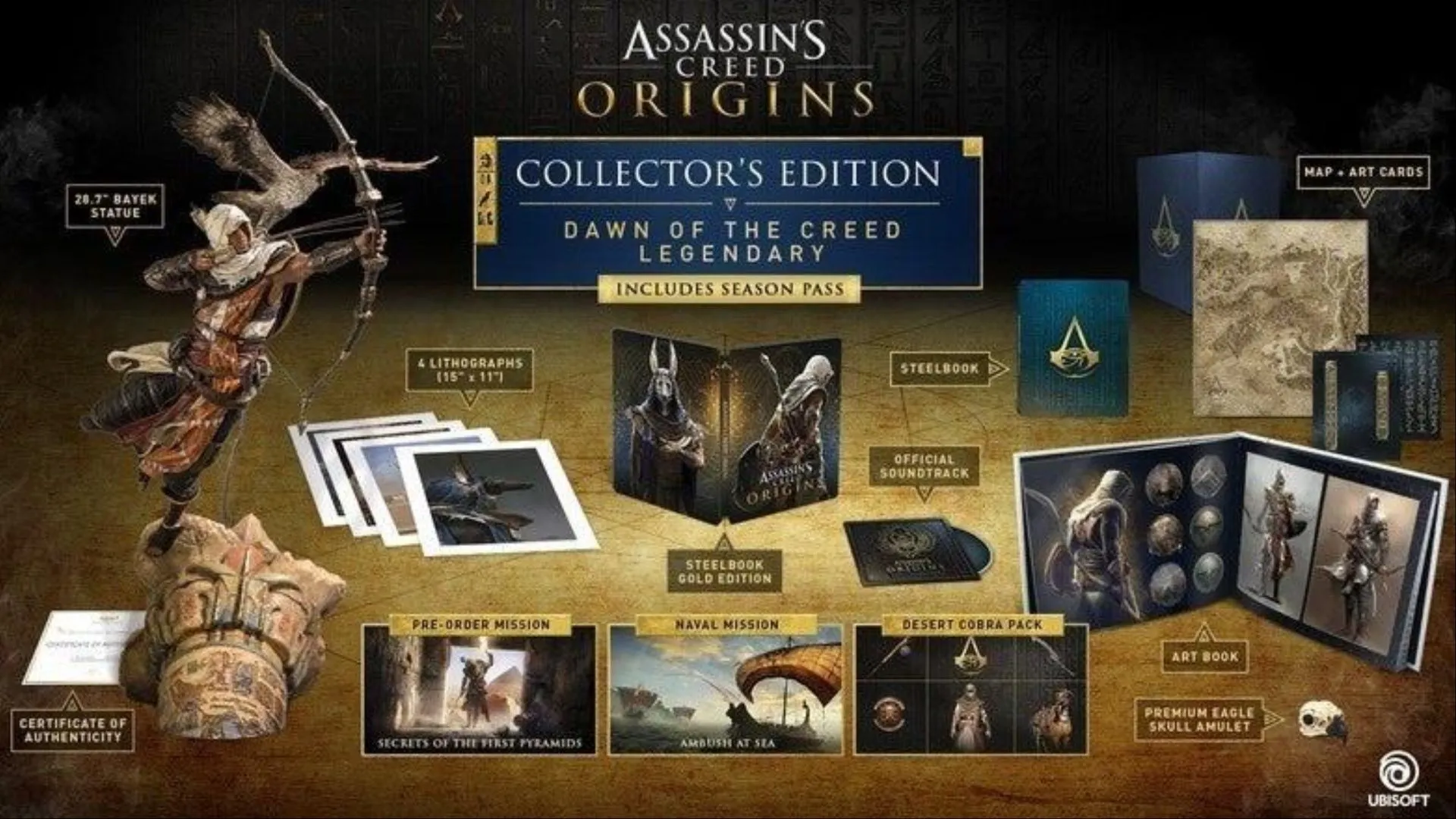Die-hard series fans will be delighted with the physical goodies in this collector's edition (Image via Ubisoft)