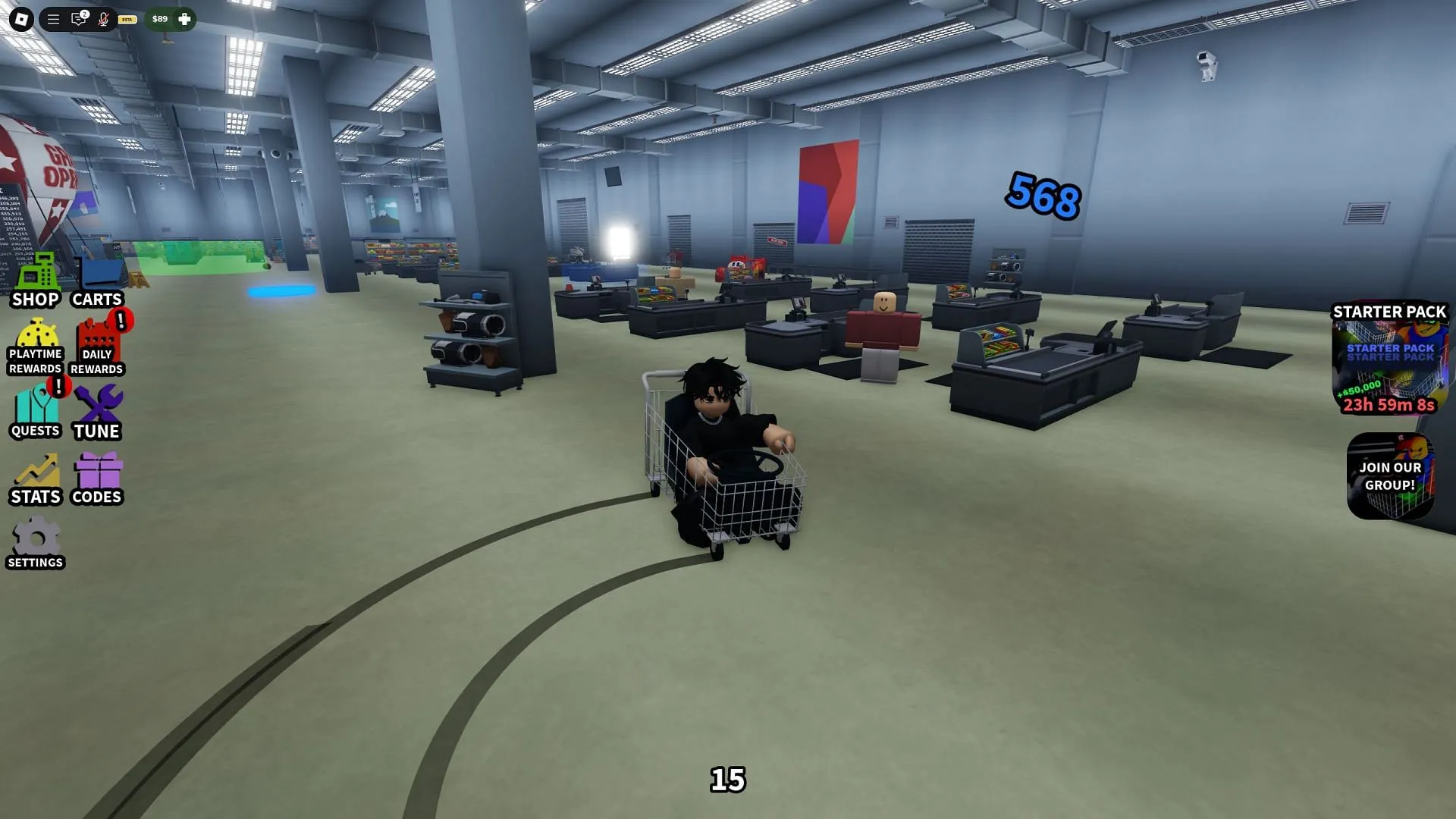 Gameplay screenshot from the Shopping Store (Image via Roblox)