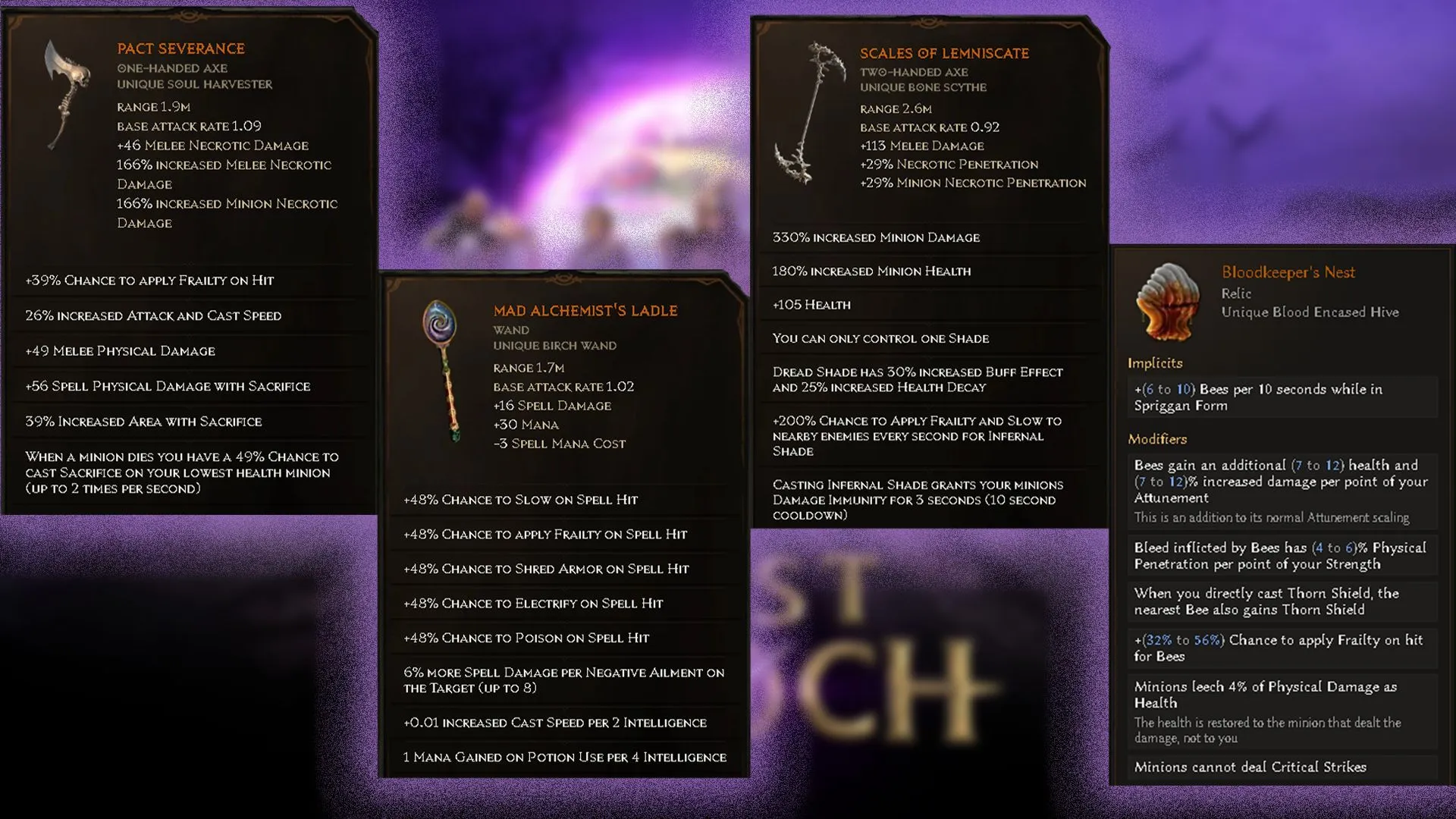 Pact Severance, Mad Alchemist’s Ladle, Scales of Lemniscate, and Bloodkeeper’s Nest apply Frailty on hit chance (Image via Eleventh Hour Games) Pact Severance, Mad Alchemist’s Ladle, Scales of Lemniscate, and Bloodkeeper’s Nest apply Frailty on hit chance (Image via Eleventh Hour Games)