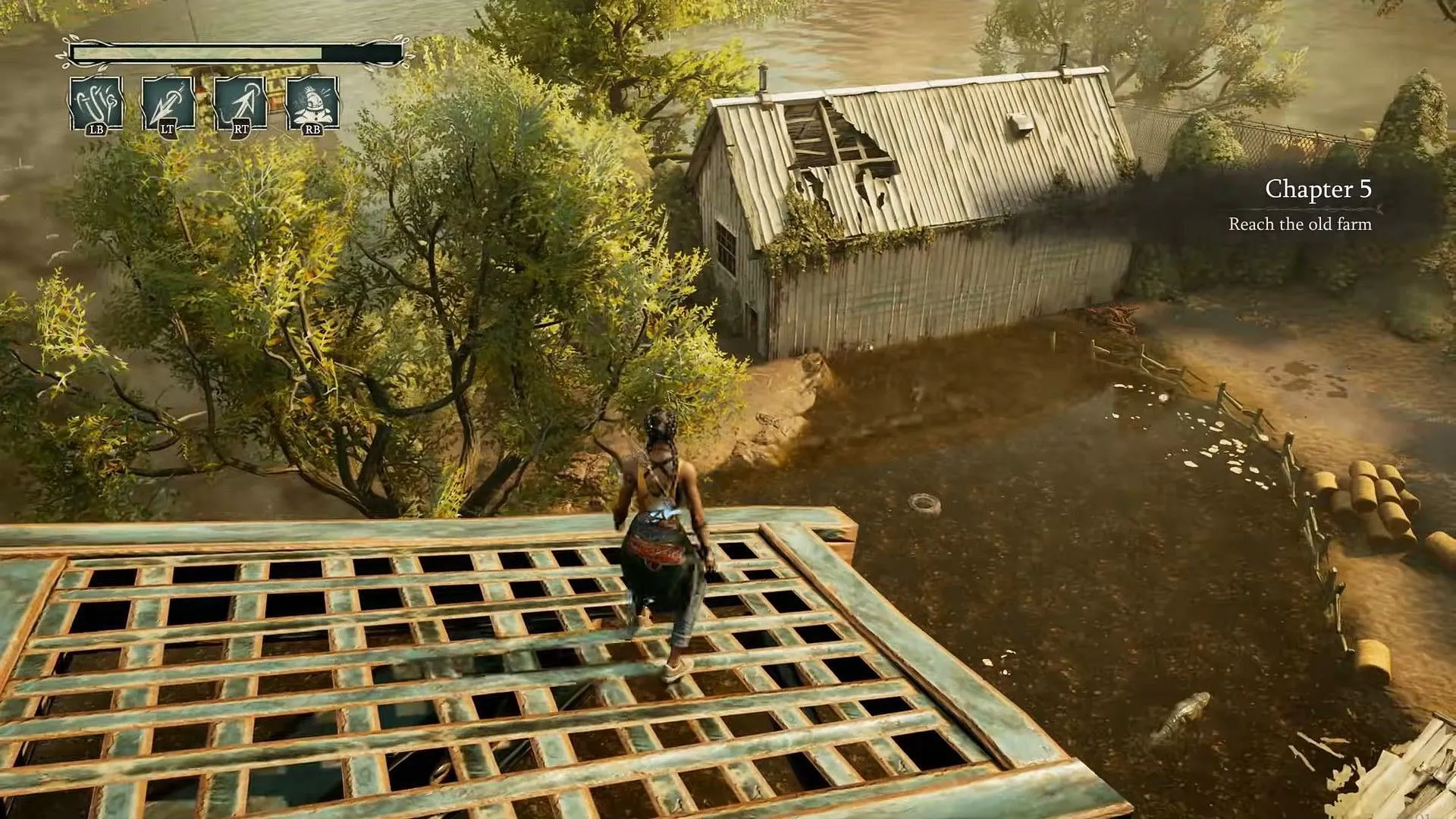 Spotting the next objective from above (Image via Xbox Game Studios || YouTube/@Maka91Productions)
