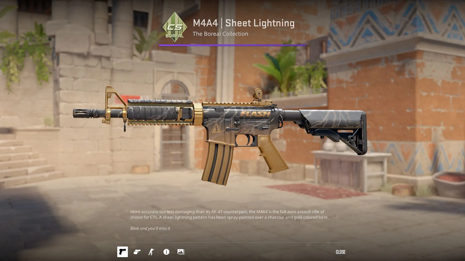 M4A4 | Sheet Lightning (Image via Valve)