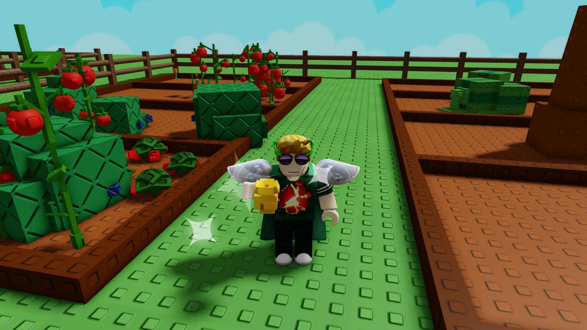 Golden Plants grow randomly in your garden (Image via Roblox)