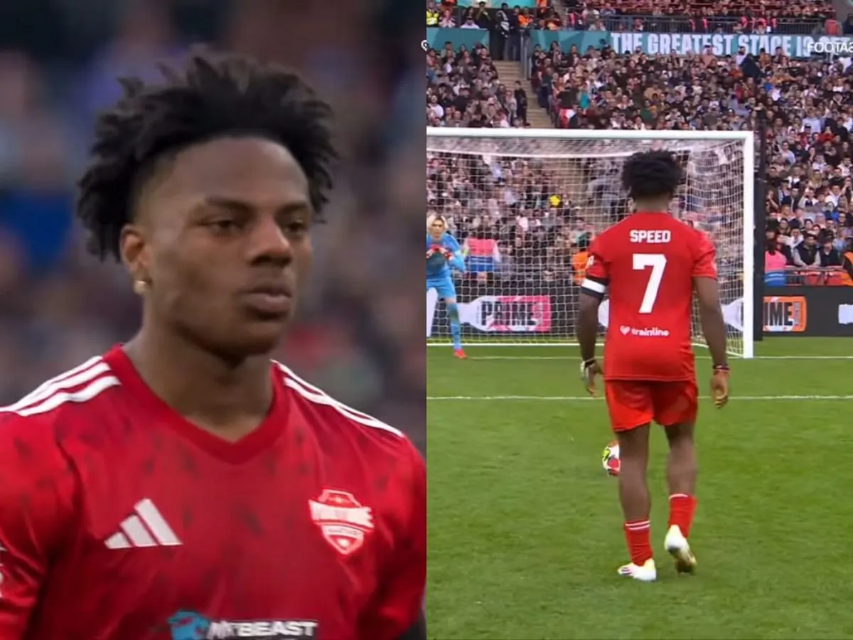 Speed's winning penalty against xQc (Image via YouTube/@Speedy Boykins)