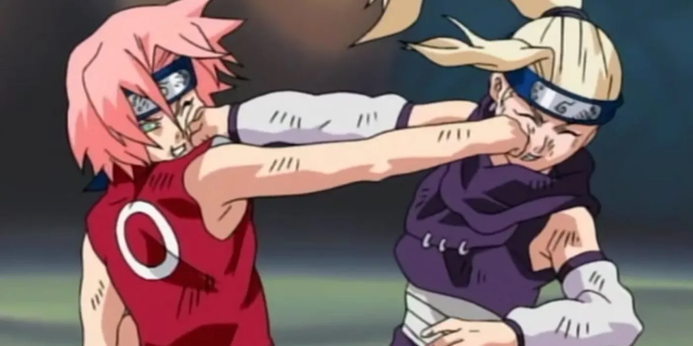 Sakura and Ino face off Sakura and Ino face off