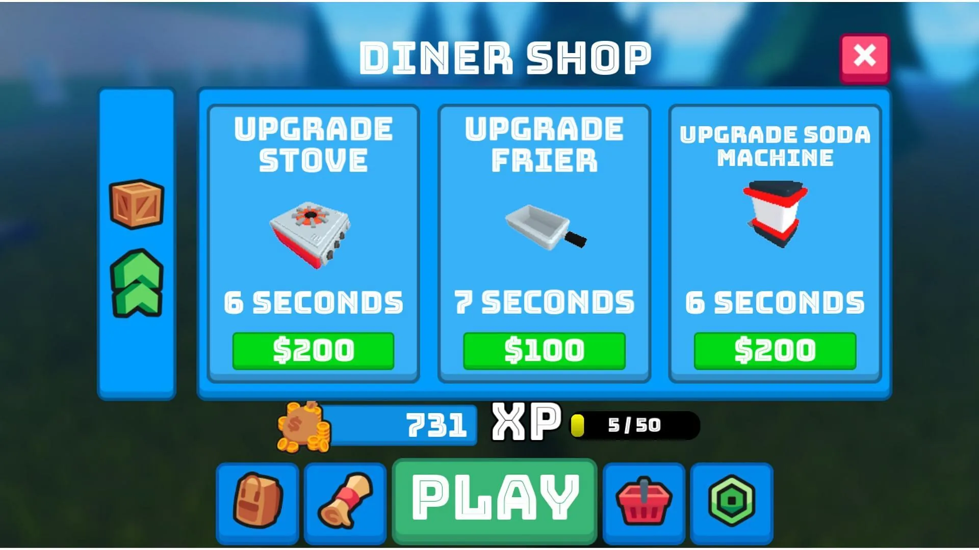 Diner Shop menu in Order Up (Image via Roblox) Diner Shop menu in Order Up (Image via Roblox)