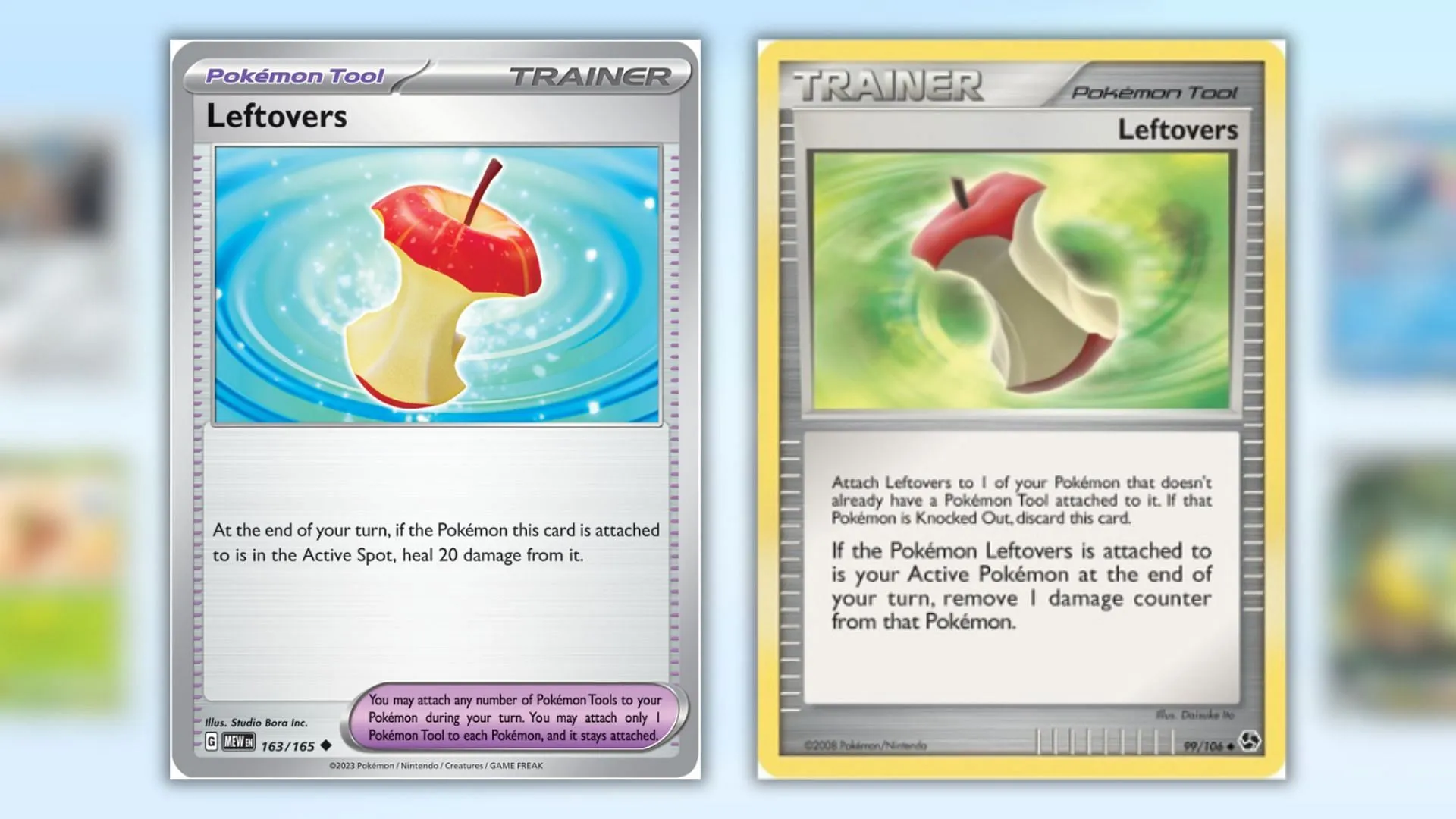 Leftovers' cards as seen in the past (Image via The Pokemon Company) Leftovers' cards as seen in the past (Image via The Pokemon Company)