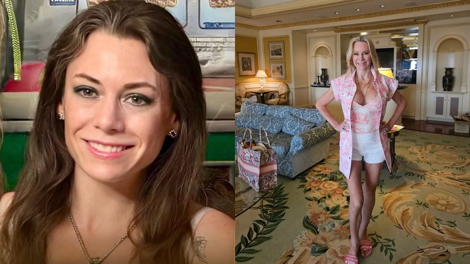 Jackie Siegel and her sister Jessica Mallery. (Image via Instagram/@victoriasvoicefoundation and queenofversailles)