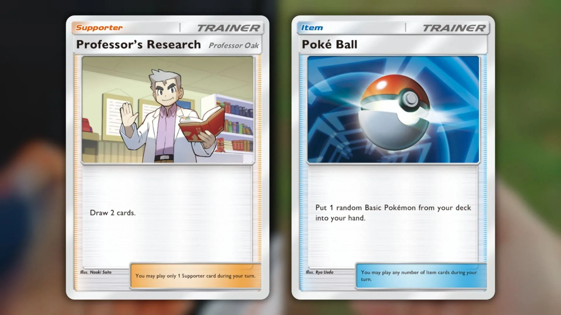 Professor’s Research and Poke Ball as seen in the game (Image via The Pokemon Company)