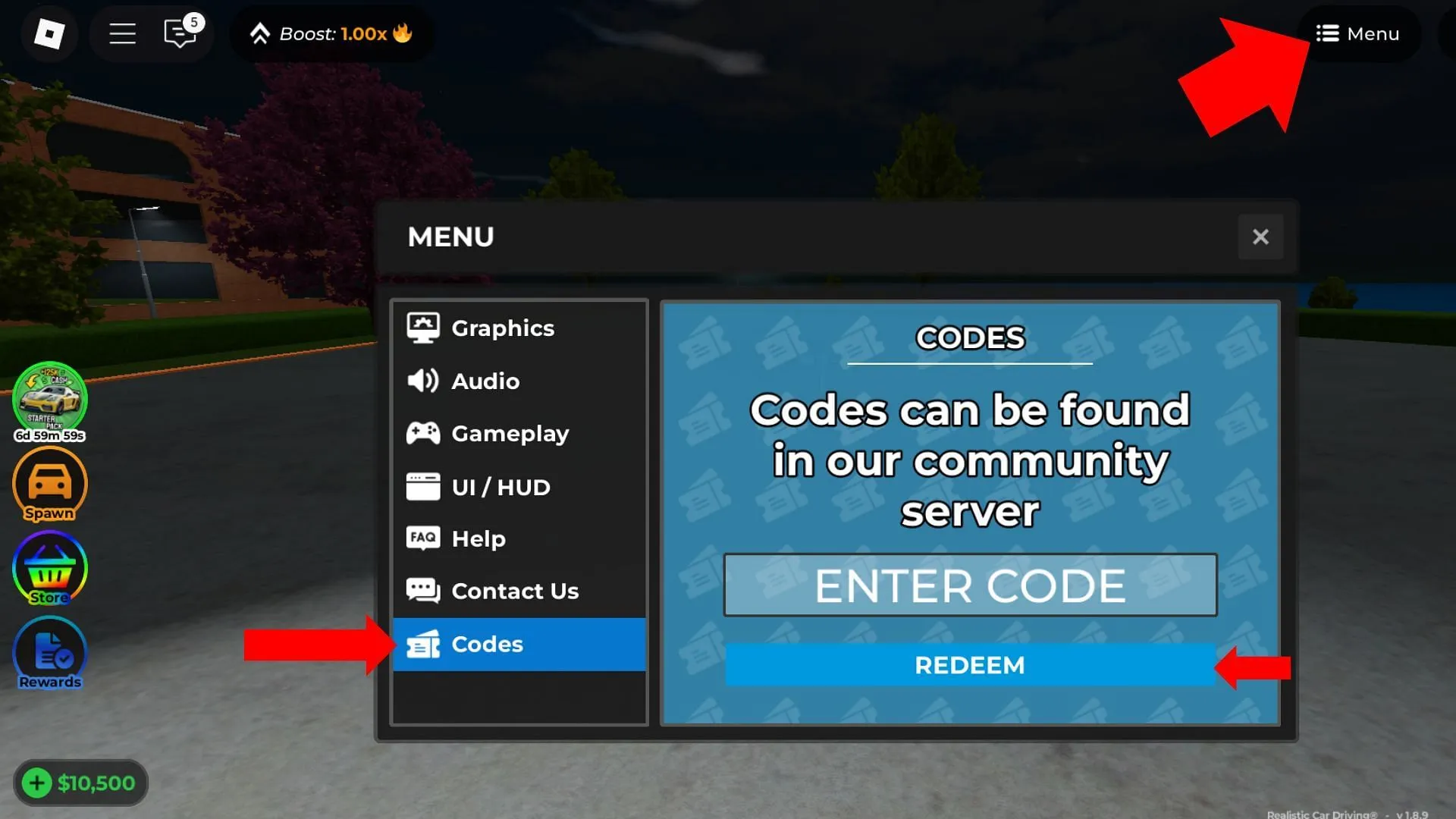 Enter codes accurately to redeem codes (Image via Roblox) Enter codes accurately to redeem codes (Image via Roblox)