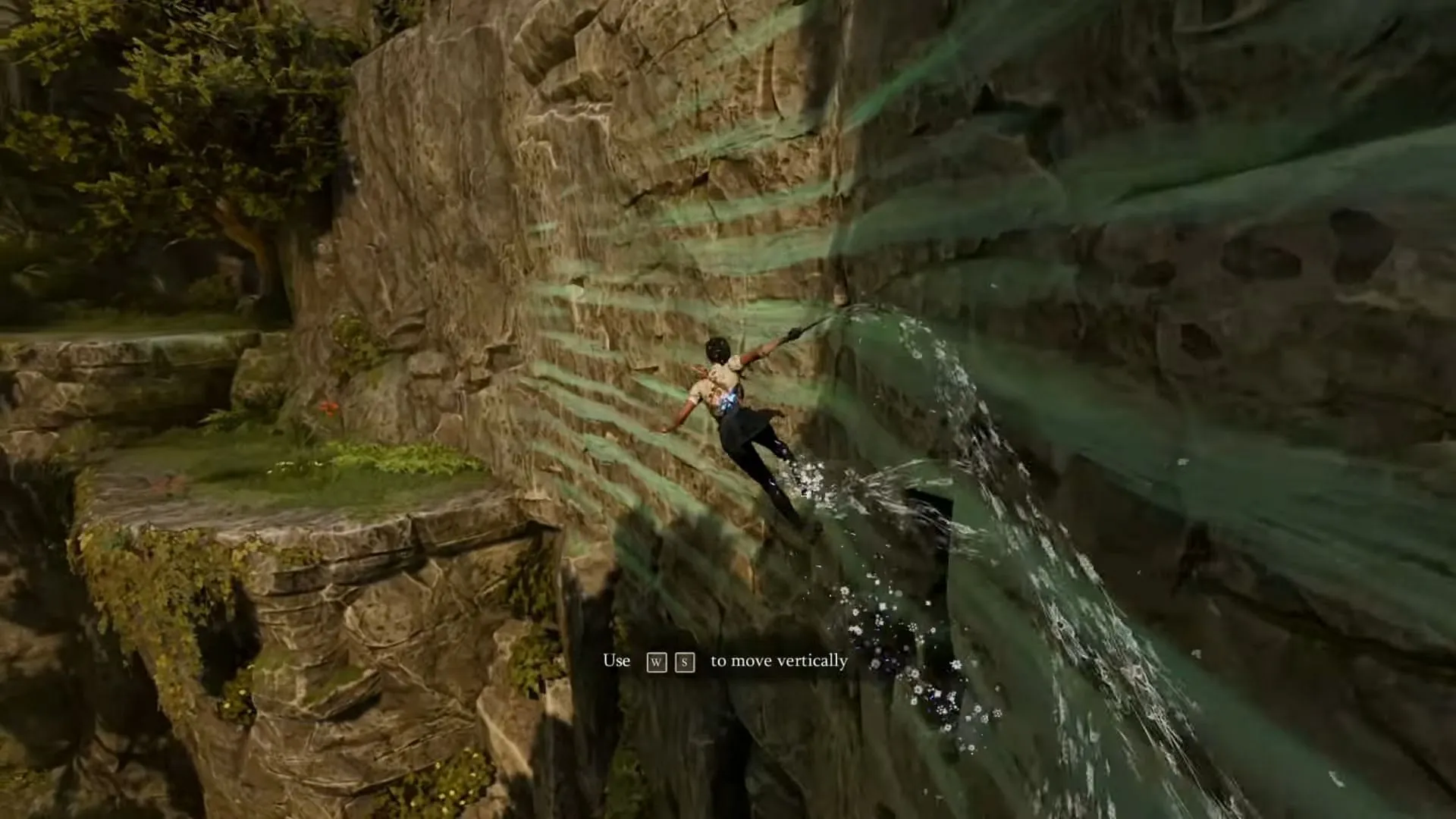 Wall-running to reach new areas in the game