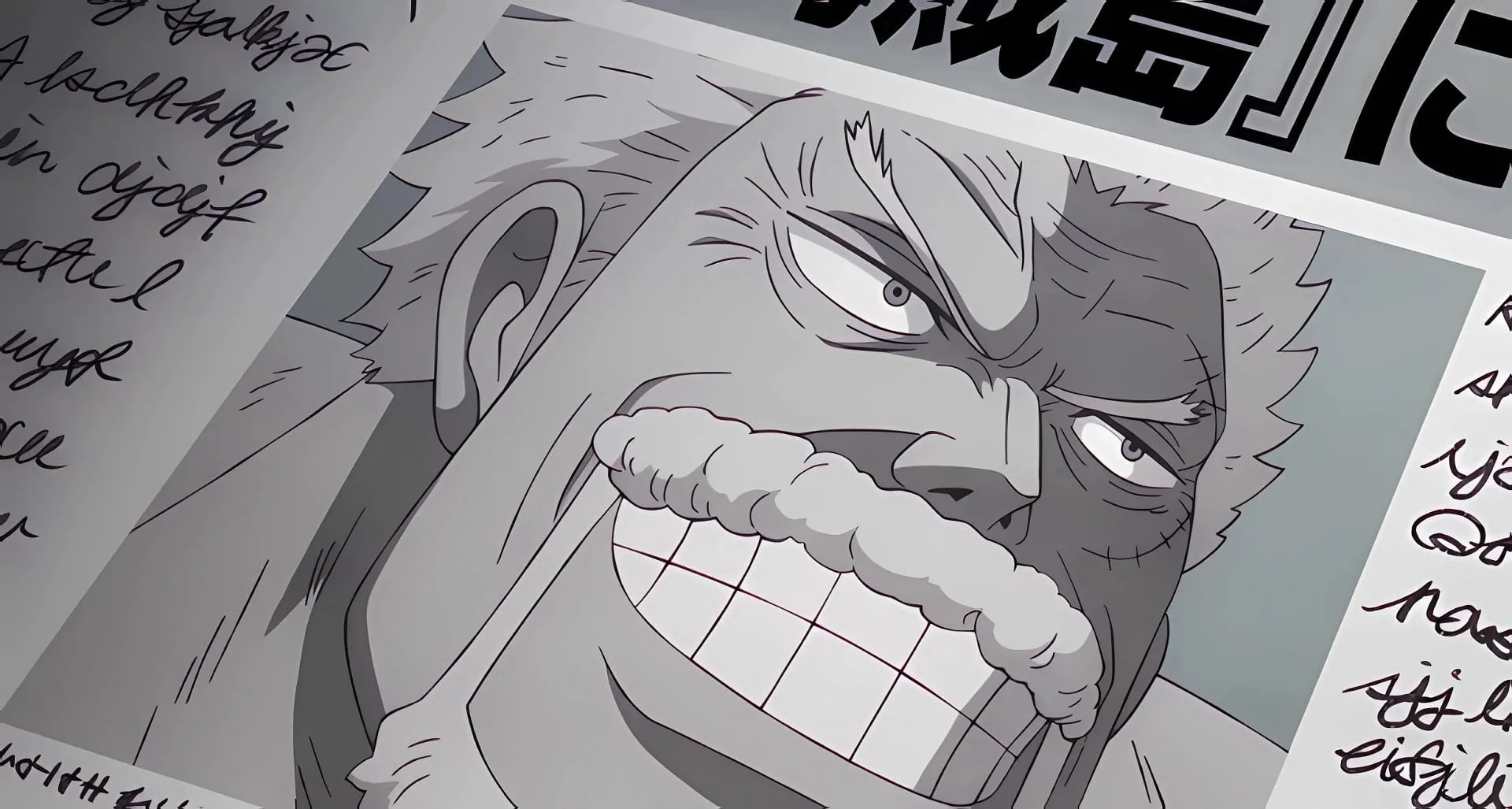 Garp's disappearance reported in the newspaper (Image via Toei Animation)