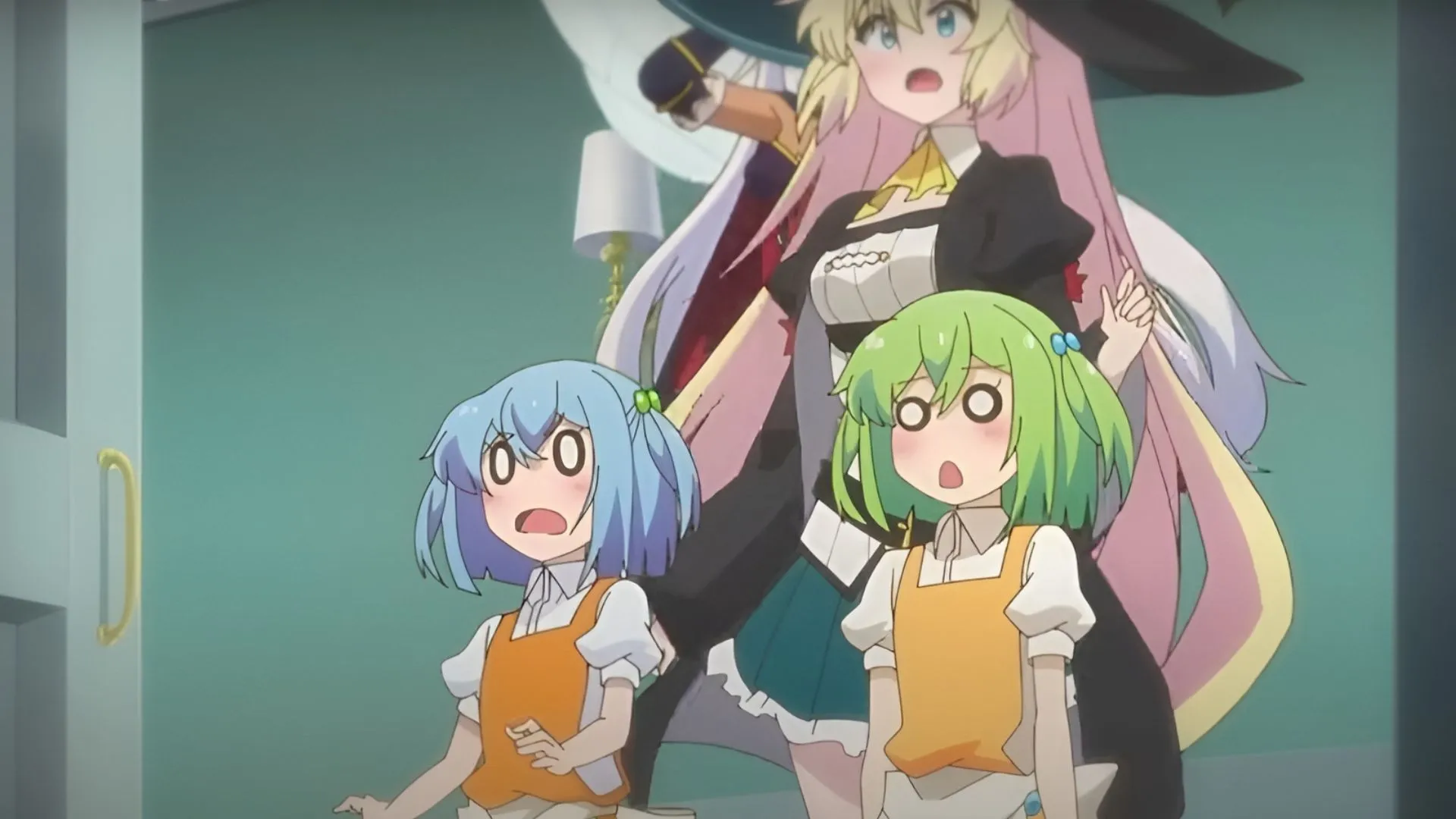 Azusa and her daughters in shock at Beelzebub's mansion Azusa and her daughters in shock at Beelzebub's mansion