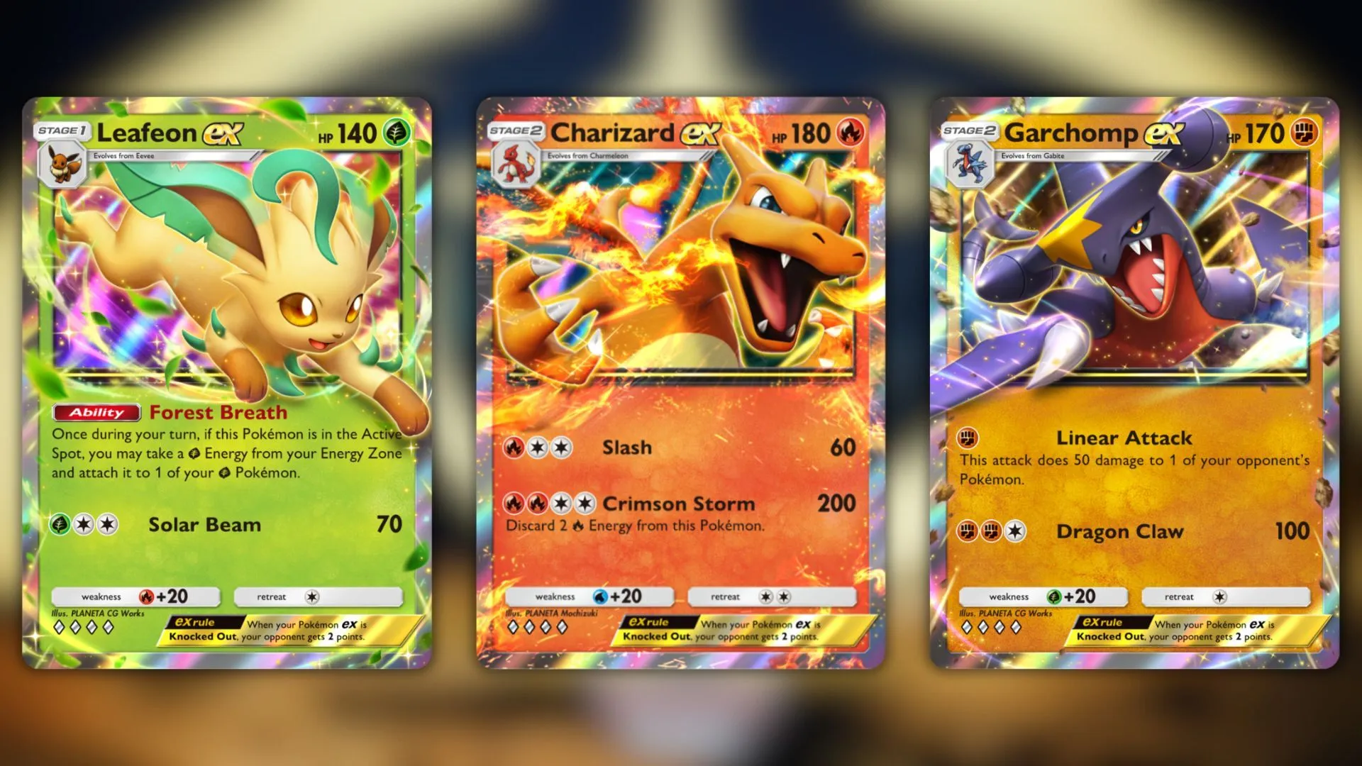 Some ex cards that require evolution (Image via The Pokemon Company) Some ex cards that require evolution (Image via The Pokemon Company)