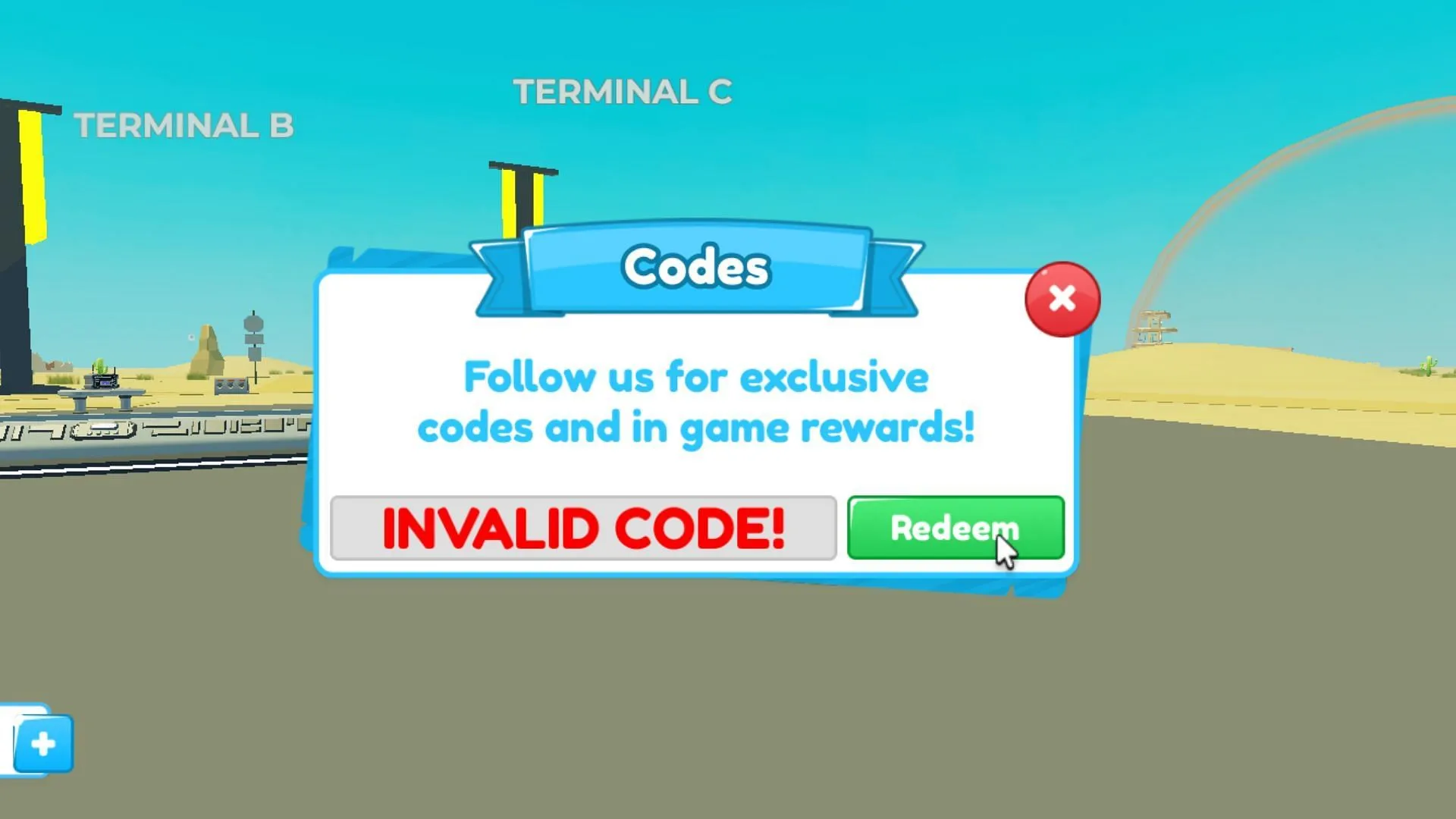 Avoid typos when redeeming codes in Space War Tycoon (Image via Roblox) Avoid typos when redeeming codes in Space War Tycoon (Image via Roblox)