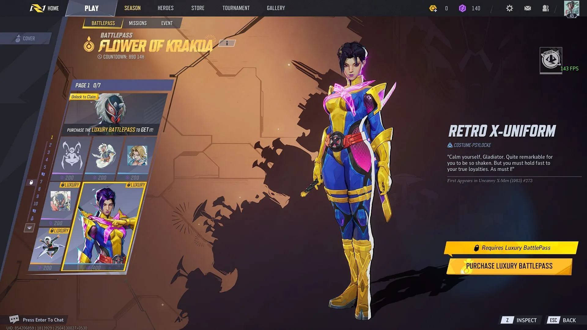 Psylocke Retro X-Uniform costume in Marvel Rivals Psylocke Retro X-Uniform costume in Marvel Rivals