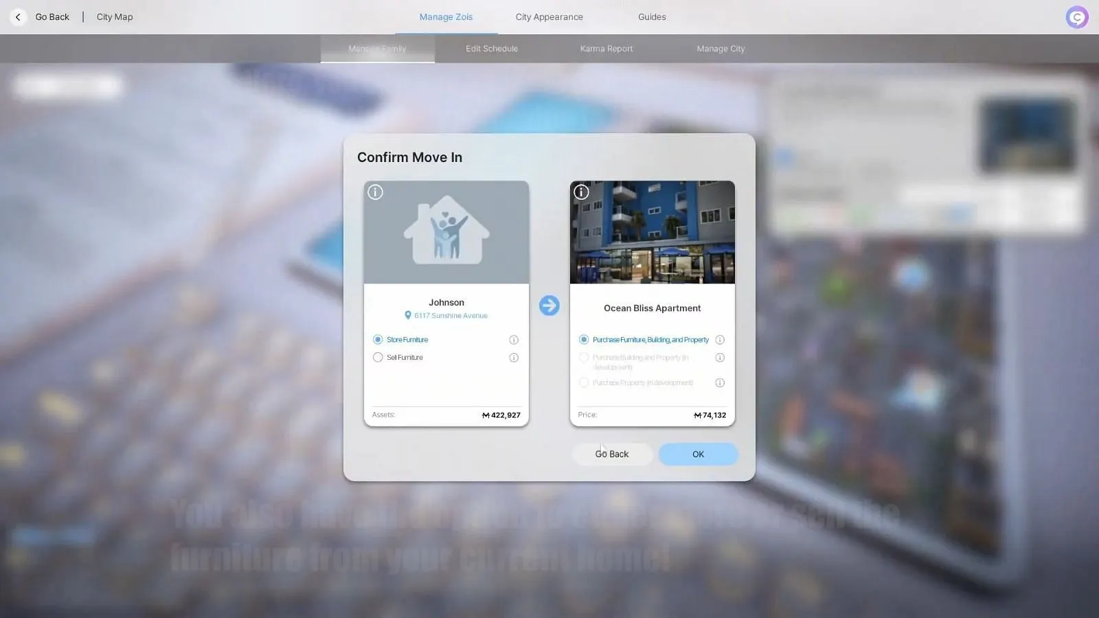 Confirm your move to a new house in Inzoi by clicking ok (Image via Krafton || Youtube/@How To Sims)