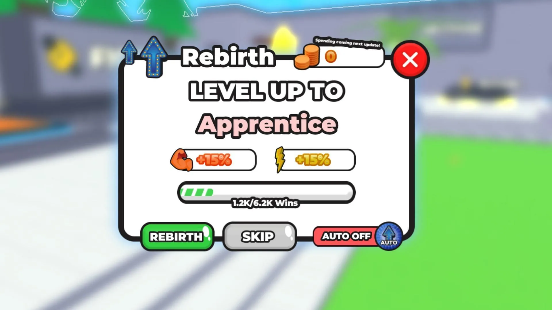 Perform Rebirths by using Wins (Image via Roblox)